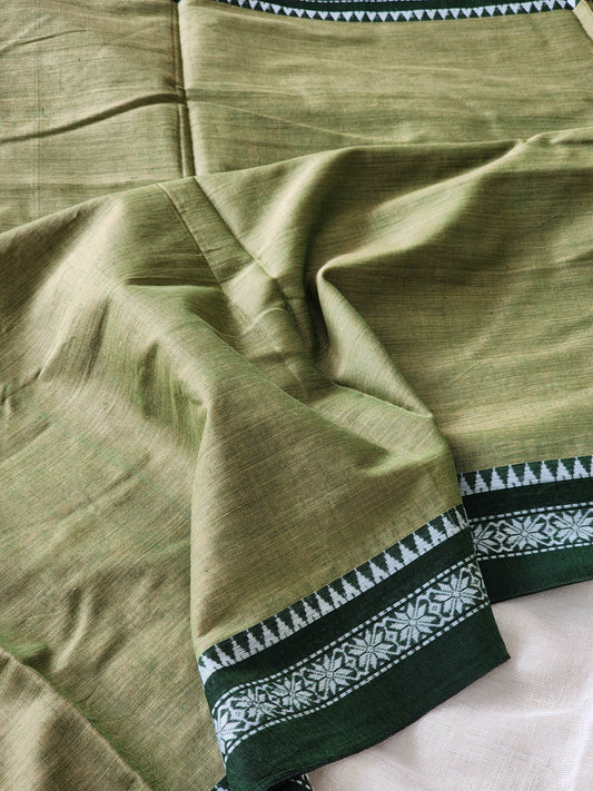 Green Dhonekhali Cotton Saree