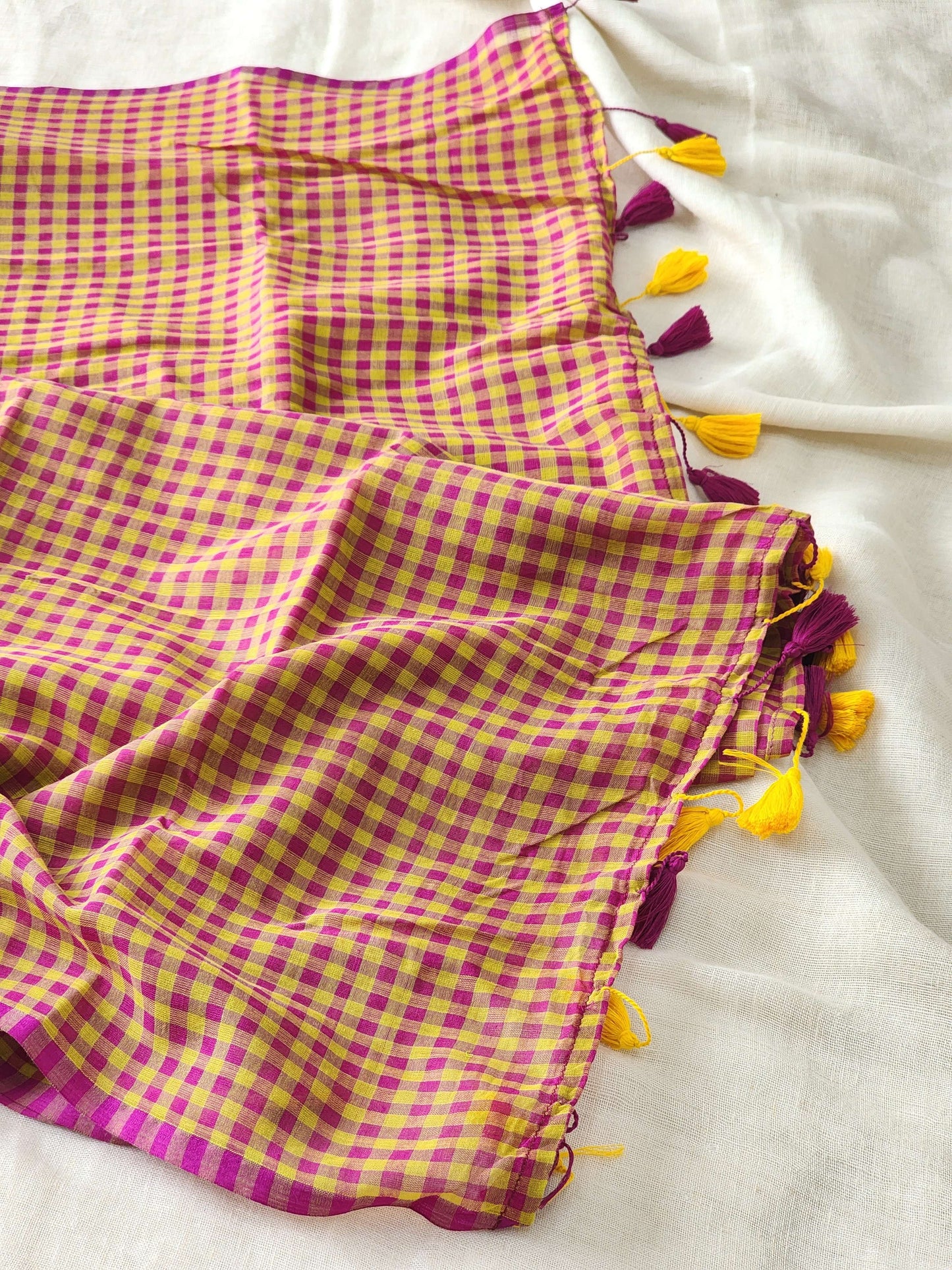 Green & Purple Cotton Handloom Saree