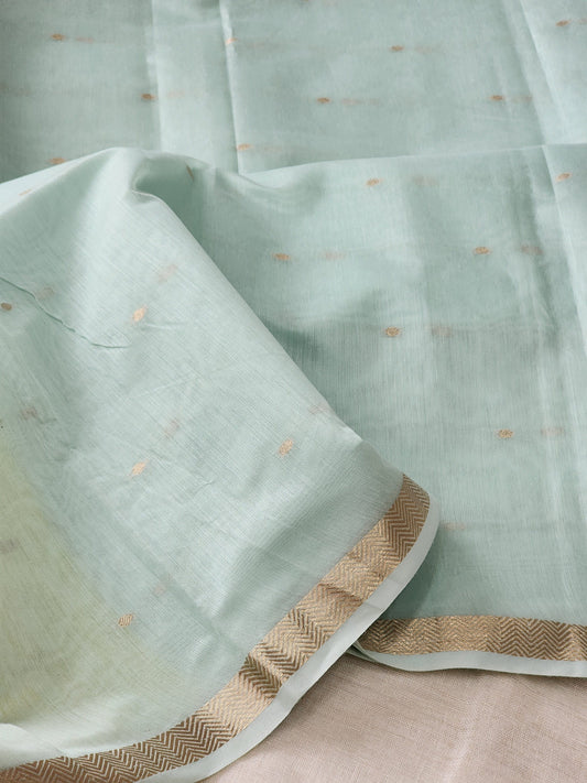 Ice Blue Mul Chanderi Saree