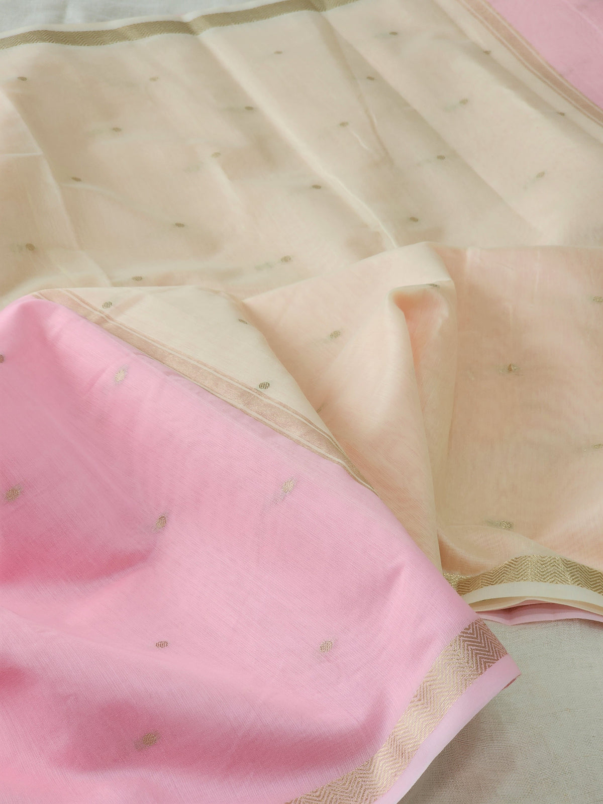 Pink Mul Chanderi Saree
