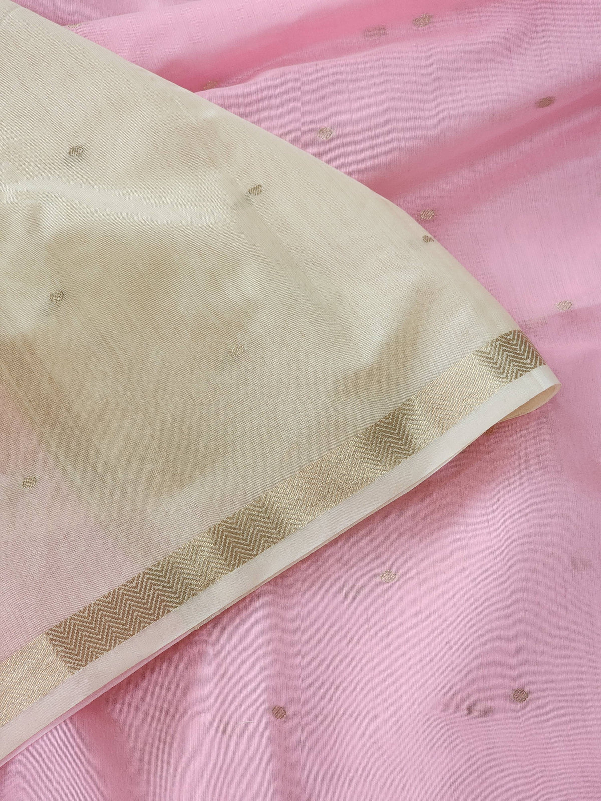 Pink Mul Chanderi Saree