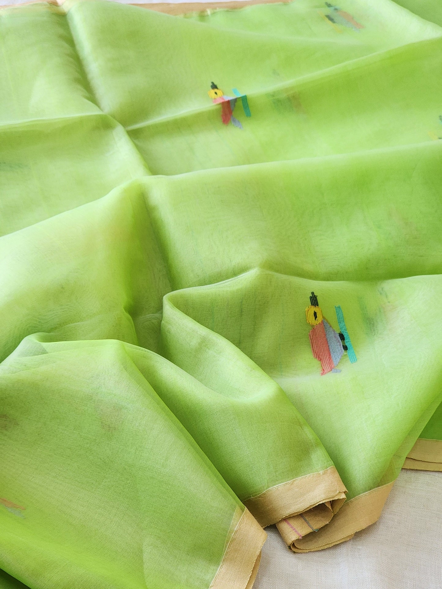 Green Muslin Jamdani Saree