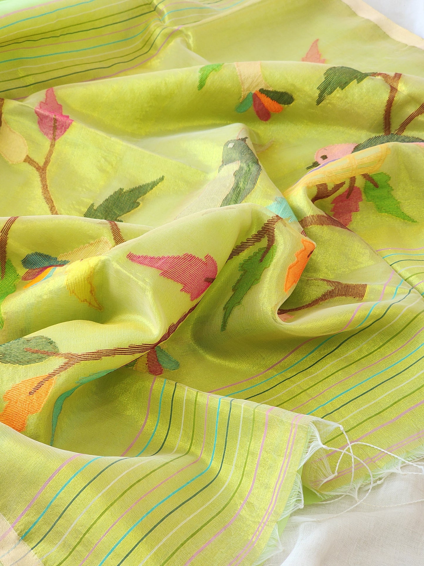 Green Muslin Jamdani Saree