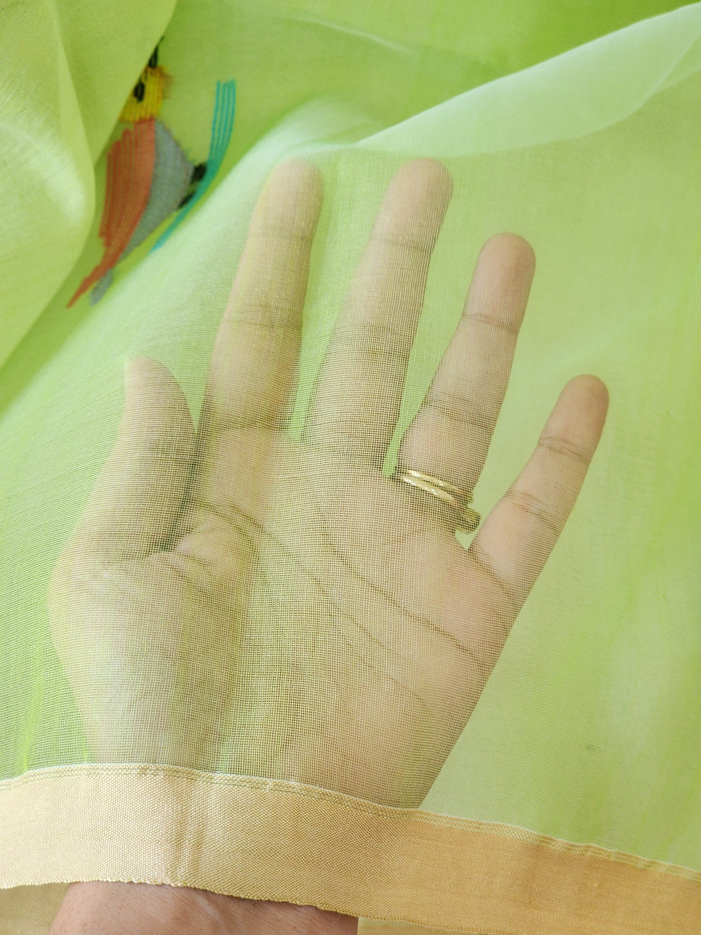 Green Muslin Jamdani Saree