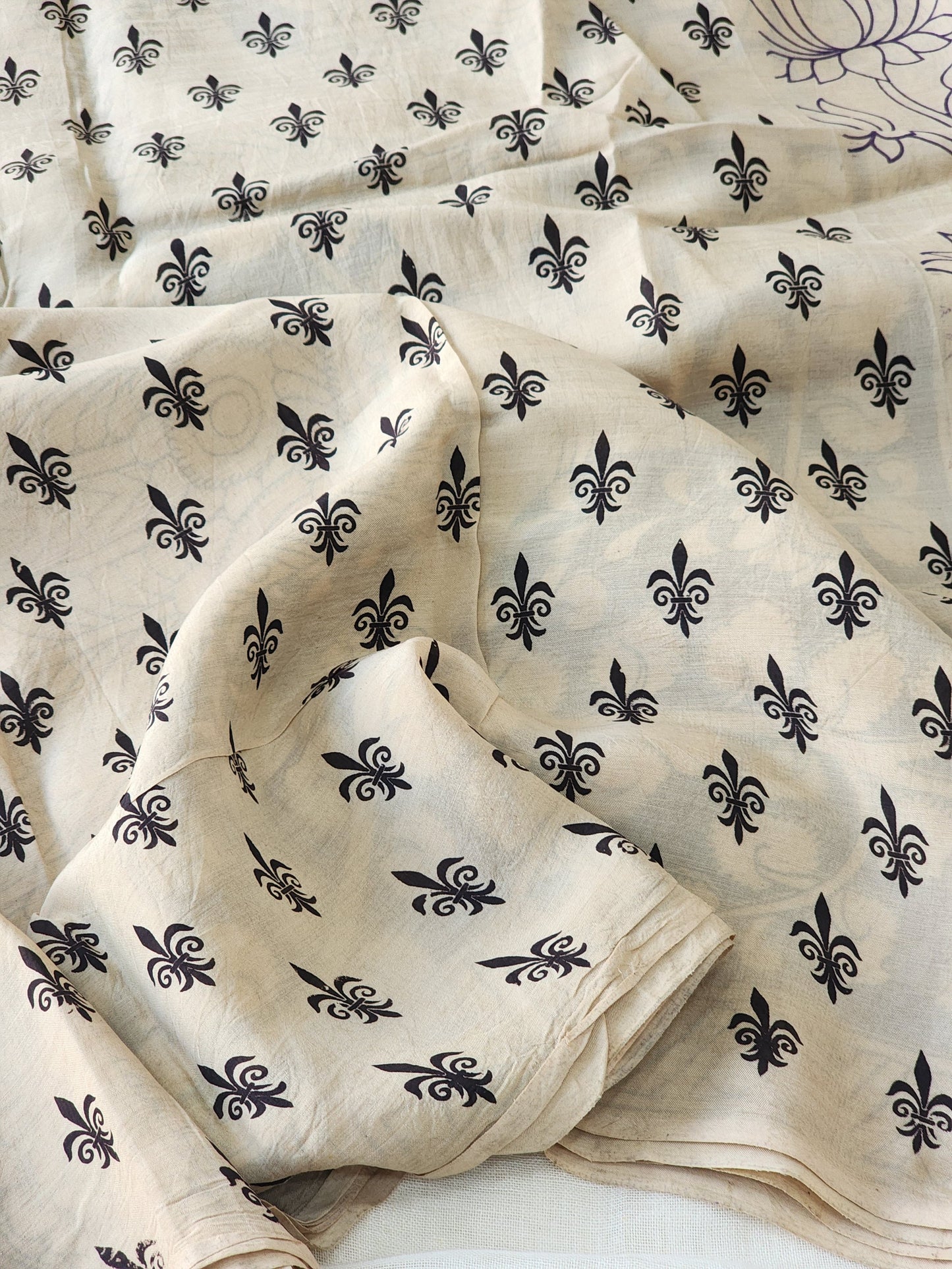 Cream Kalamkari Silk Saree