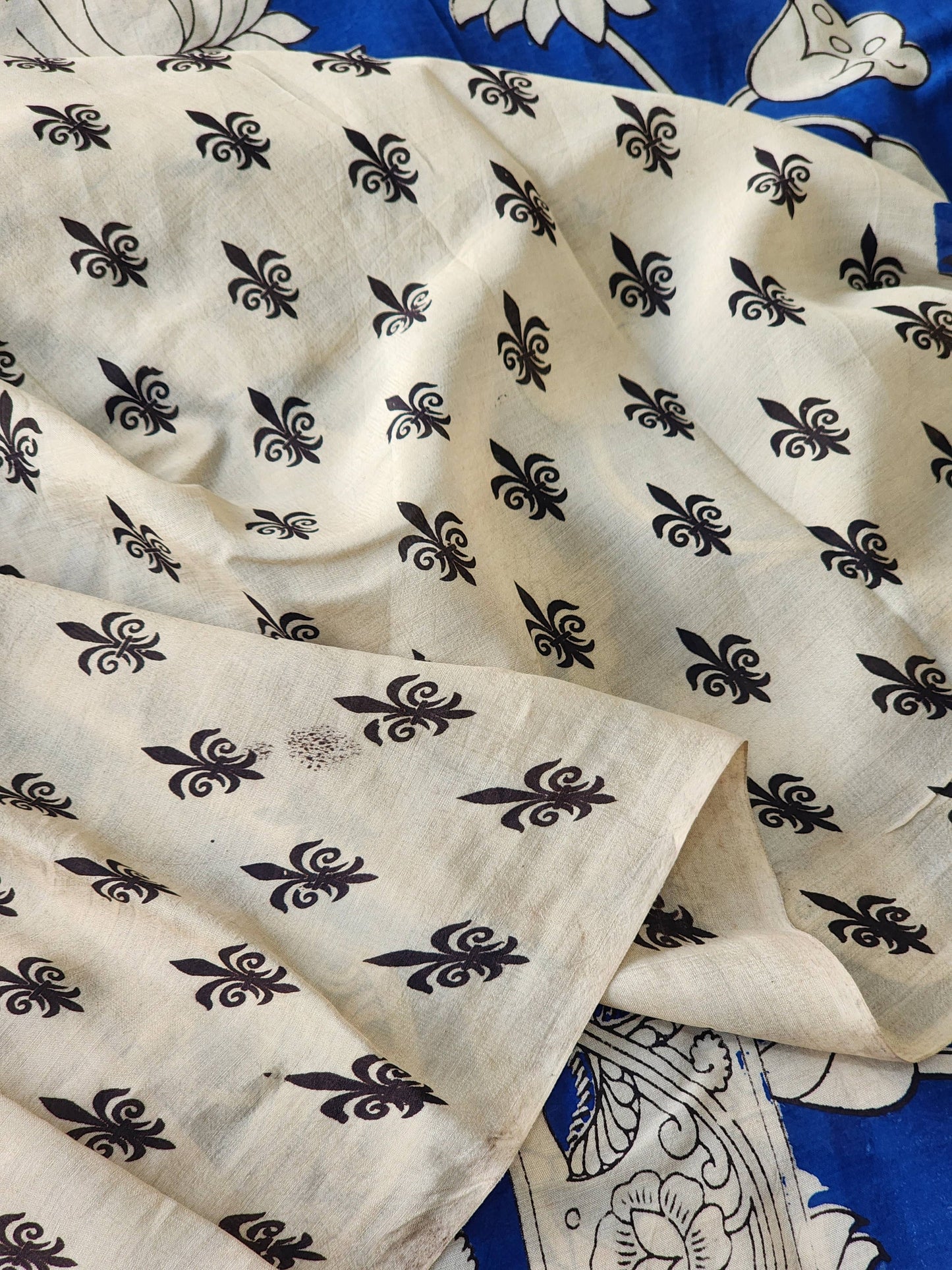 Blue Kalamkari Silk Saree