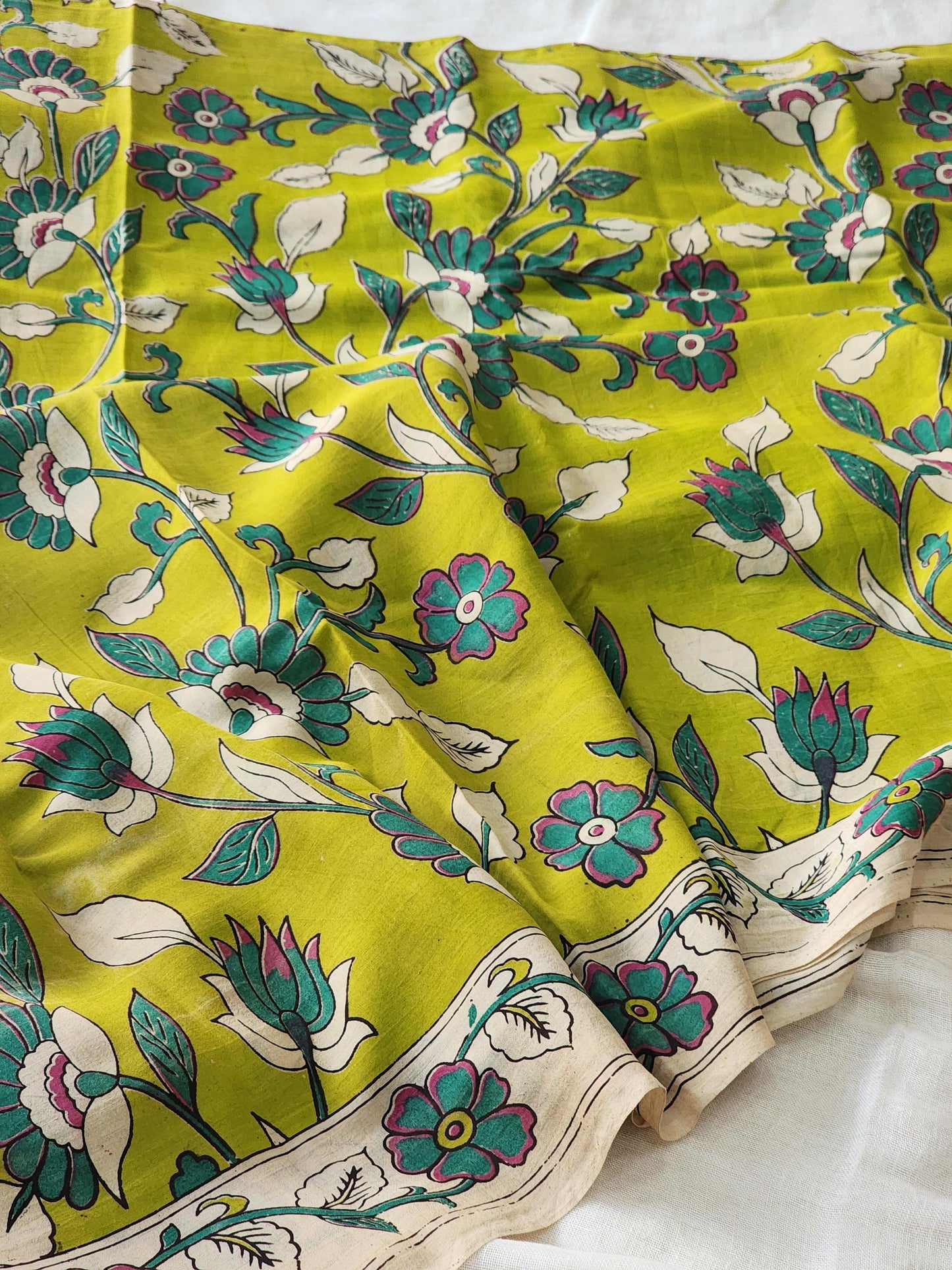 Green Kalamkari Silk Saree