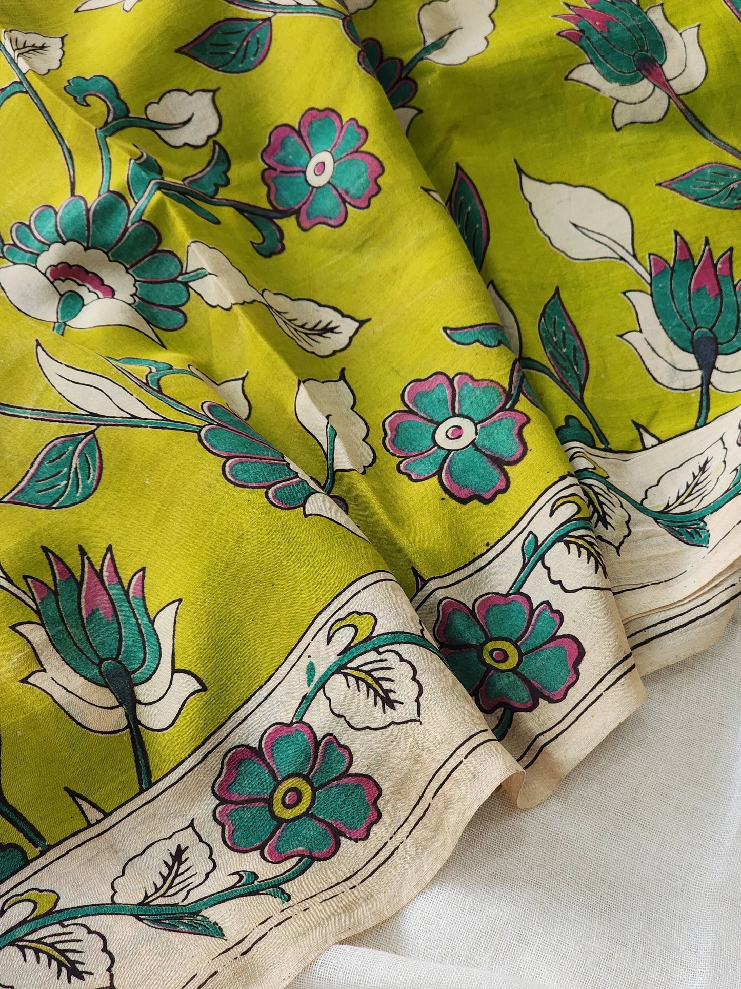 Green Kalamkari Silk Saree