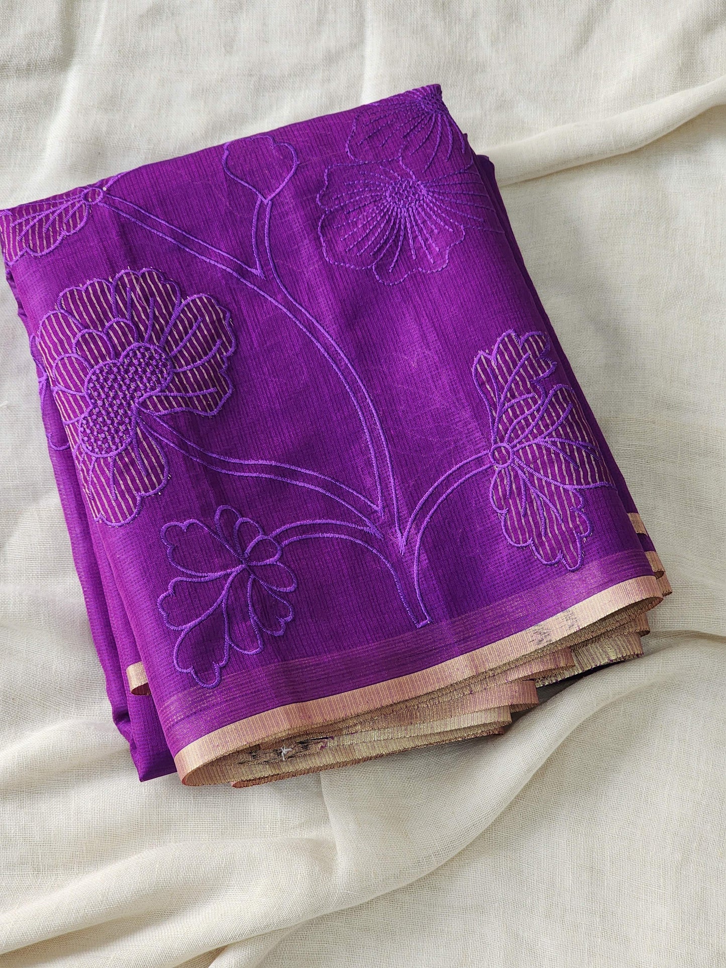 Purple Kota Silk Saree