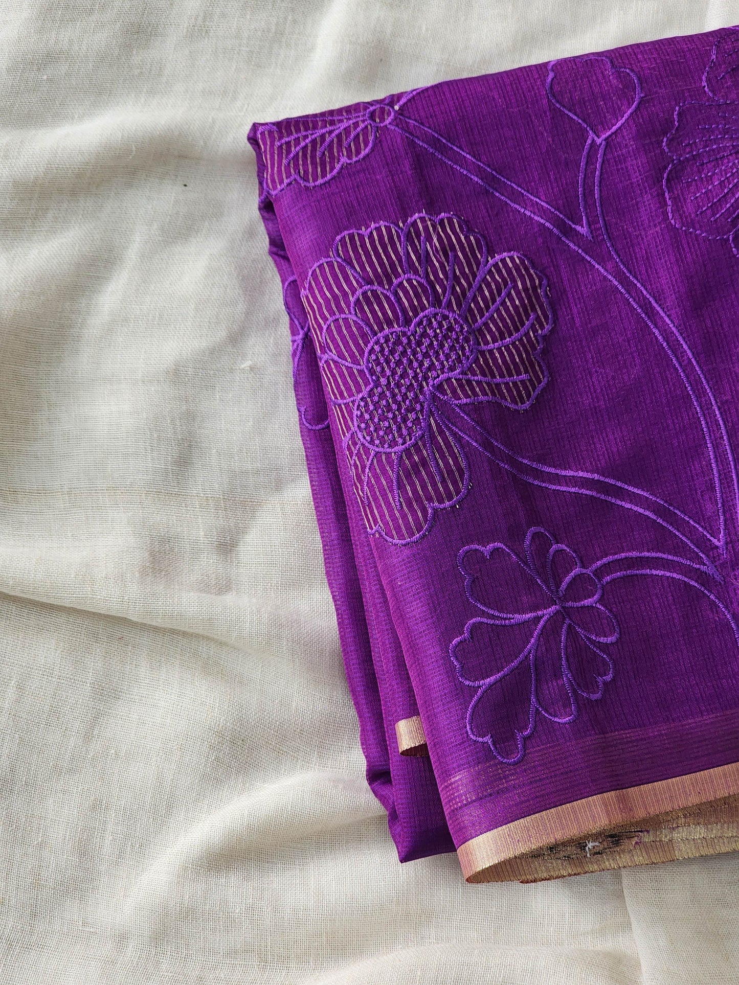 Purple Kota Silk Saree