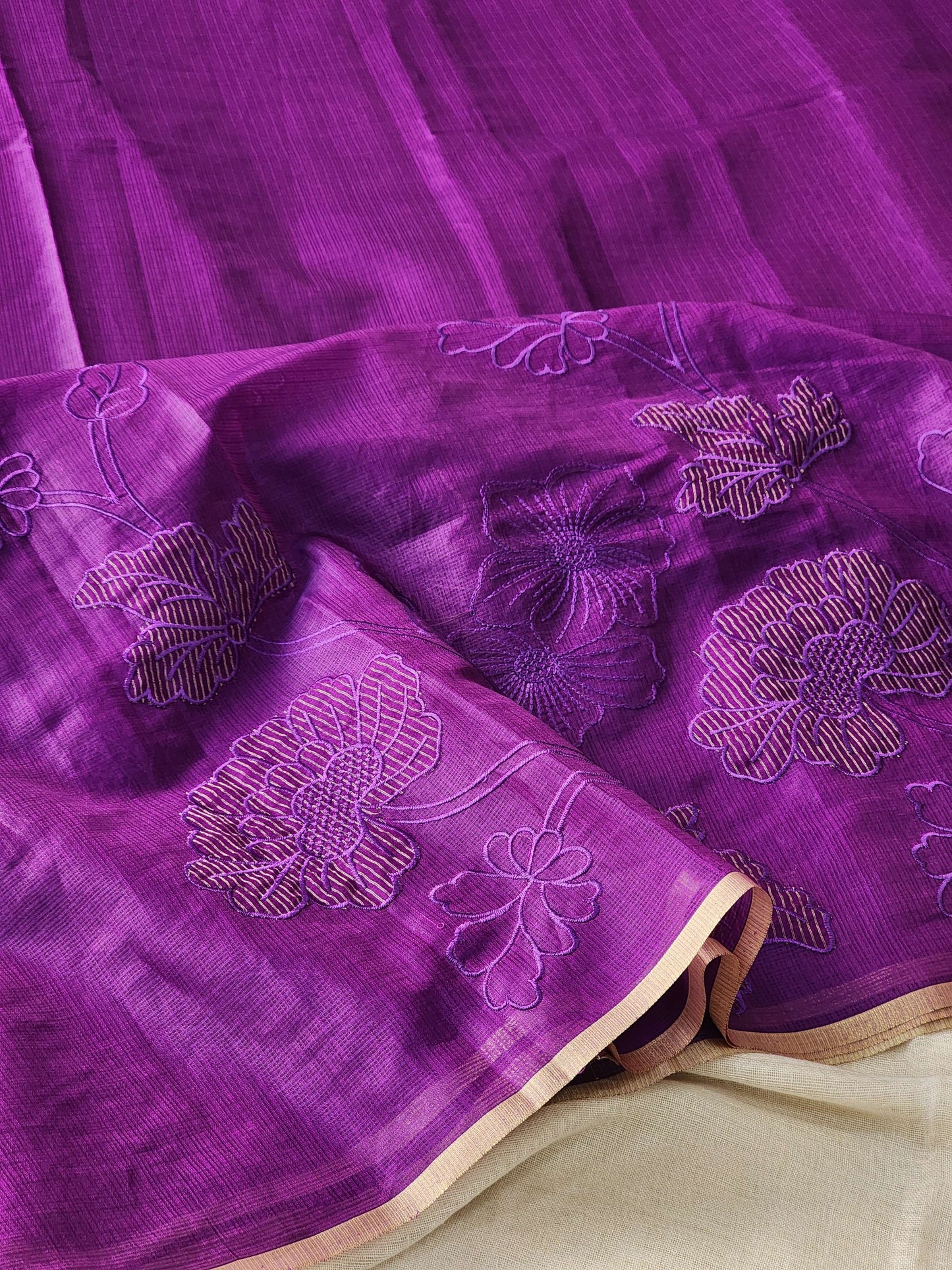 Purple Kota Silk Saree