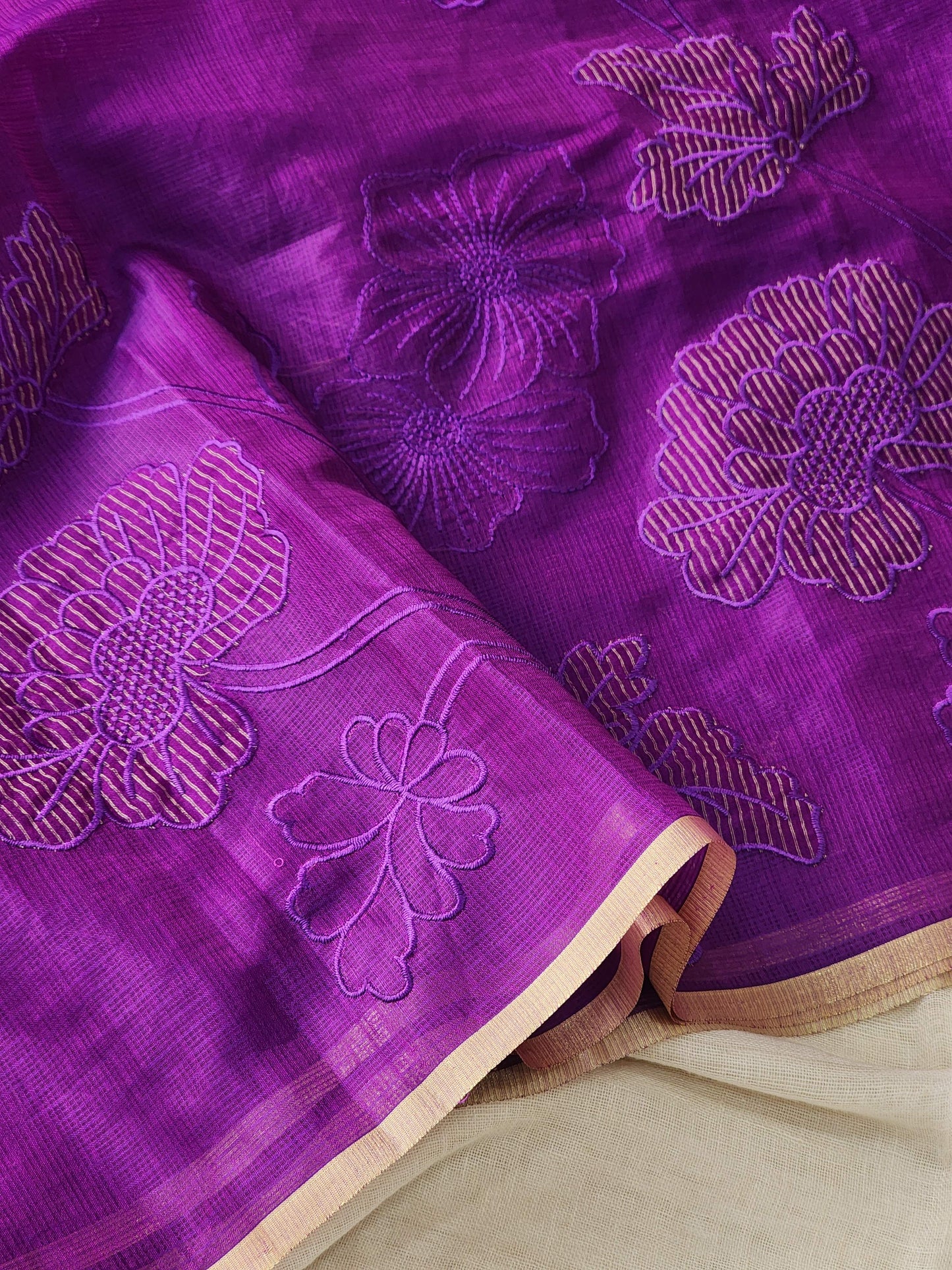 Purple Kota Silk Saree