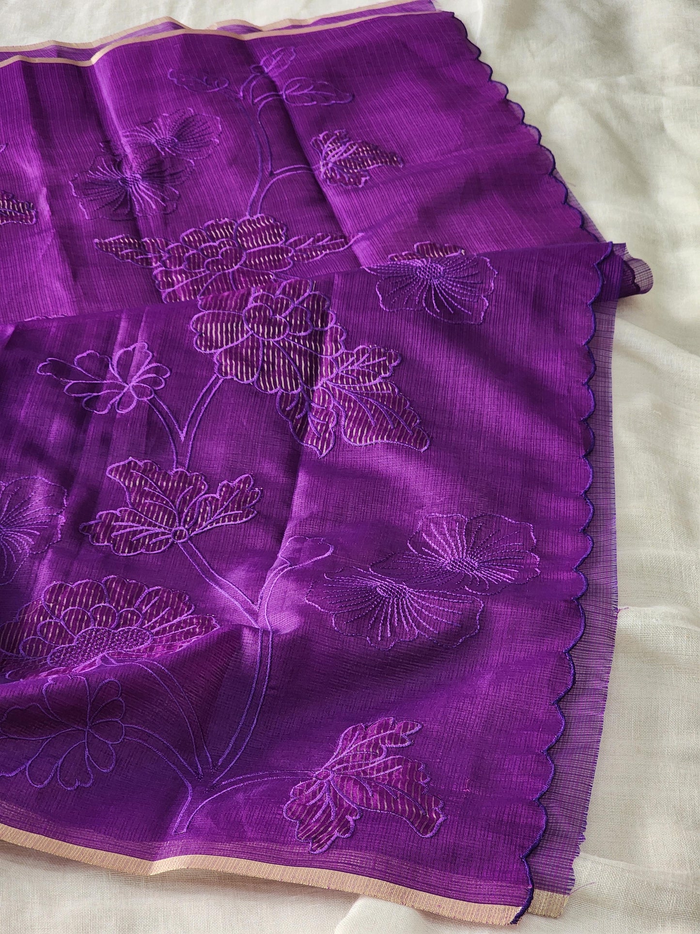 Purple Kota Silk Saree