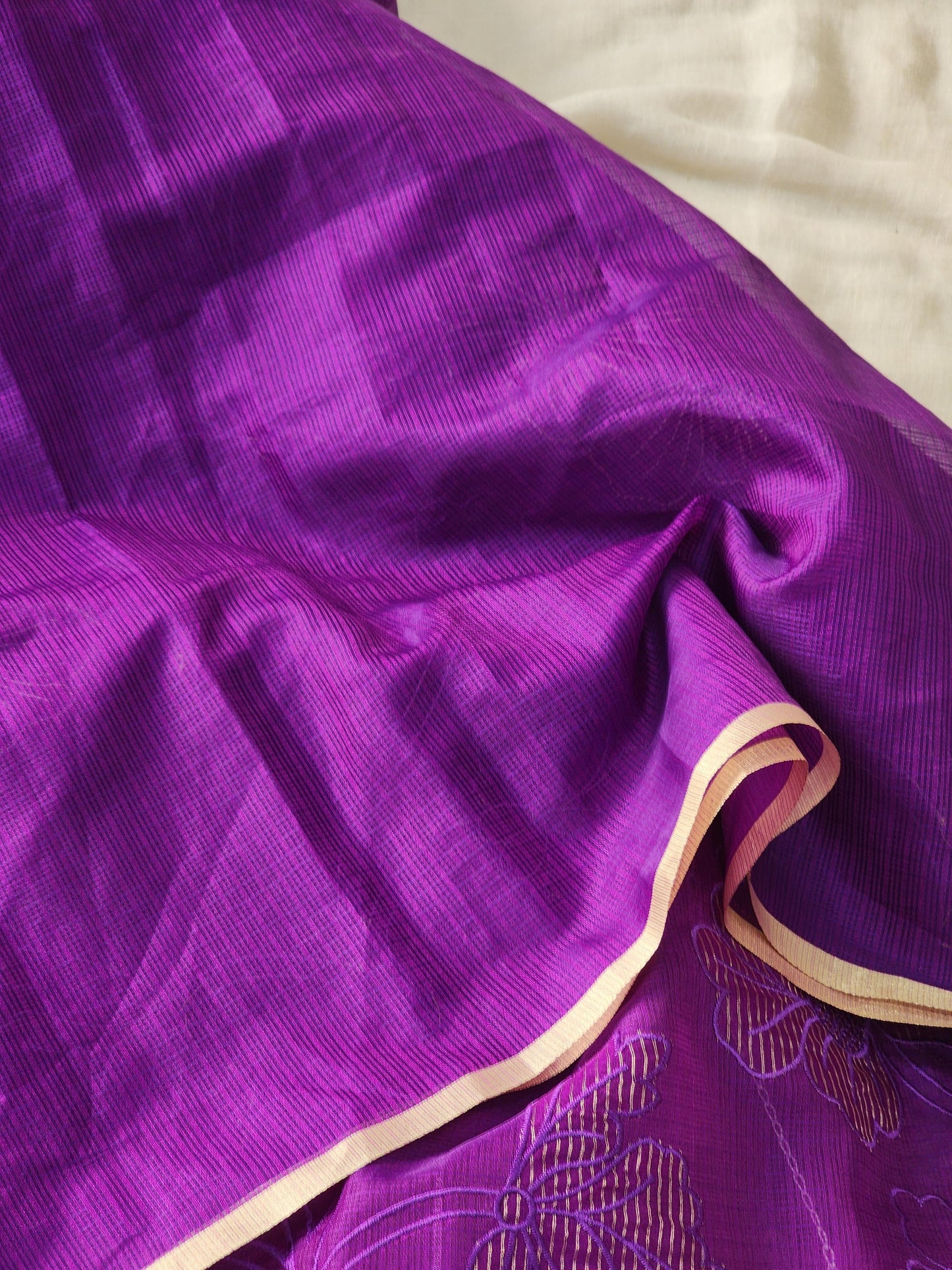 Purple Kota Silk Saree