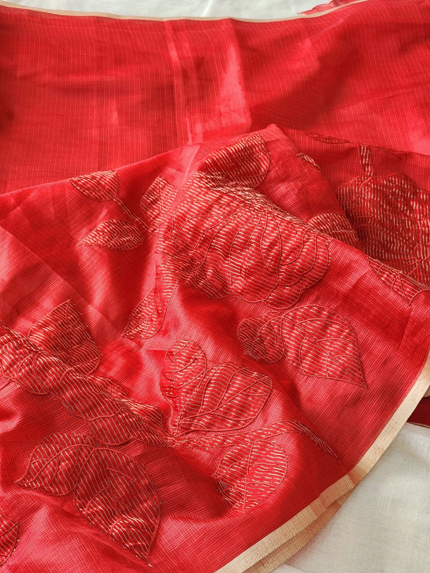 Red Kota Silk Saree