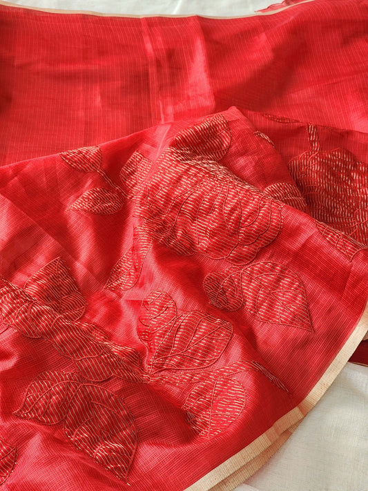 Red Kota Silk Saree