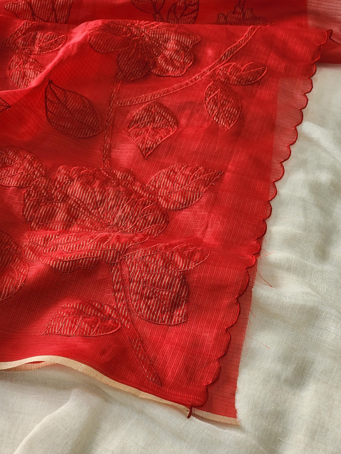 Red Kota Silk Saree