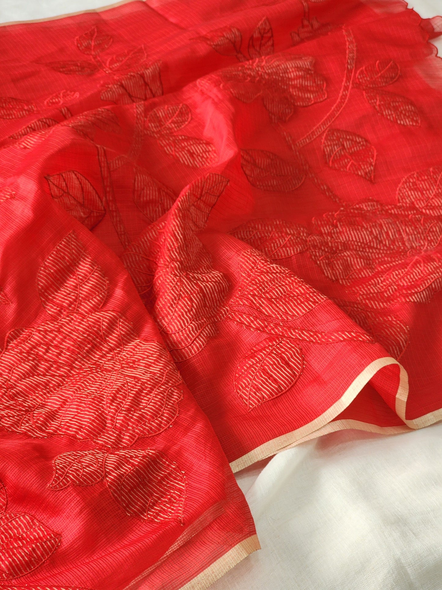 Red Kota Silk Saree