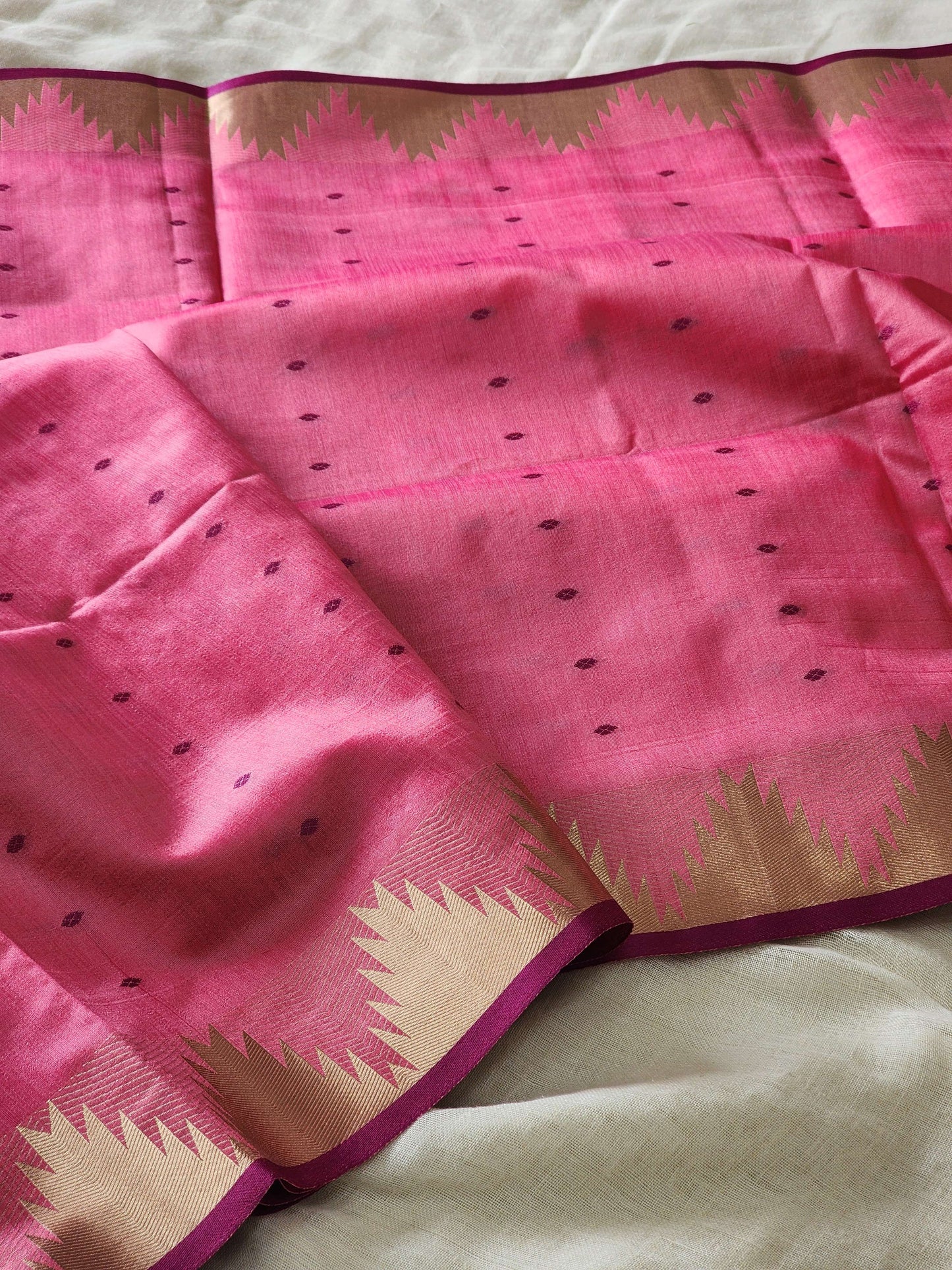 Pink Mul Chanderi Saree