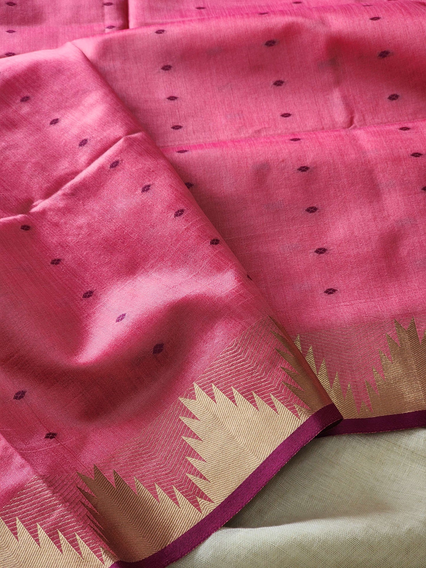 Pink Mul Chanderi Saree