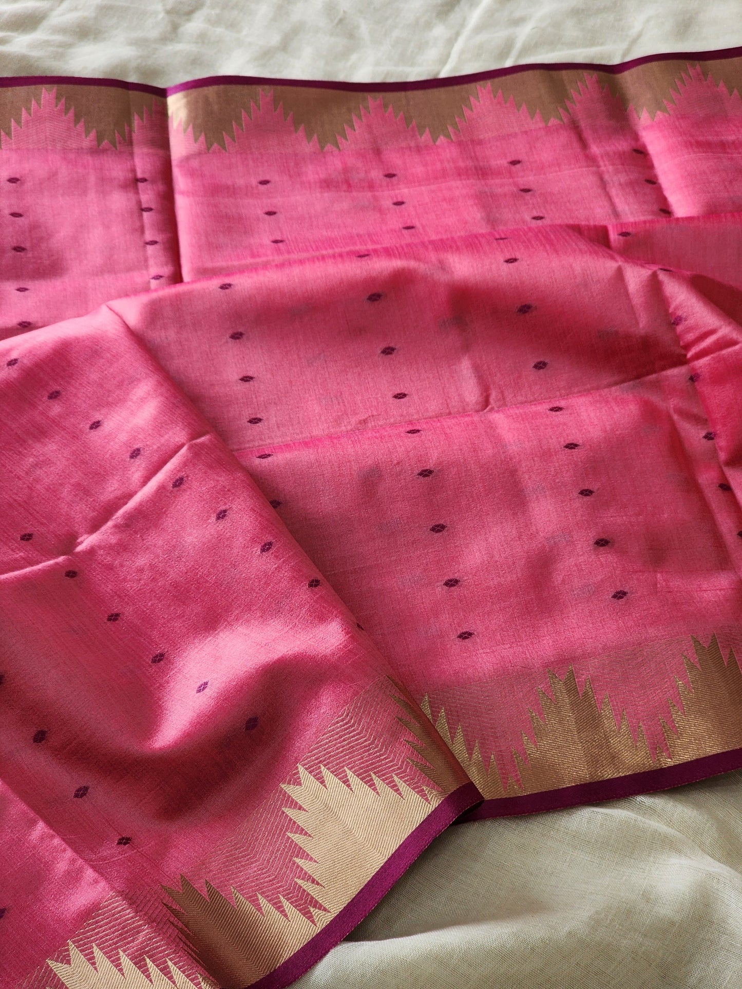 Pink Mul Chanderi Saree