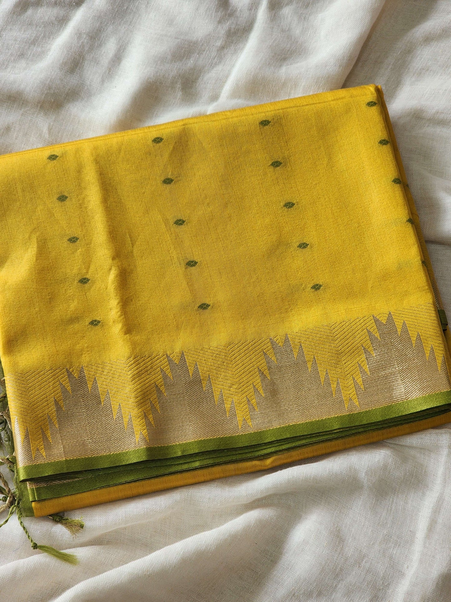 Mustard Mul Chanderi Saree
