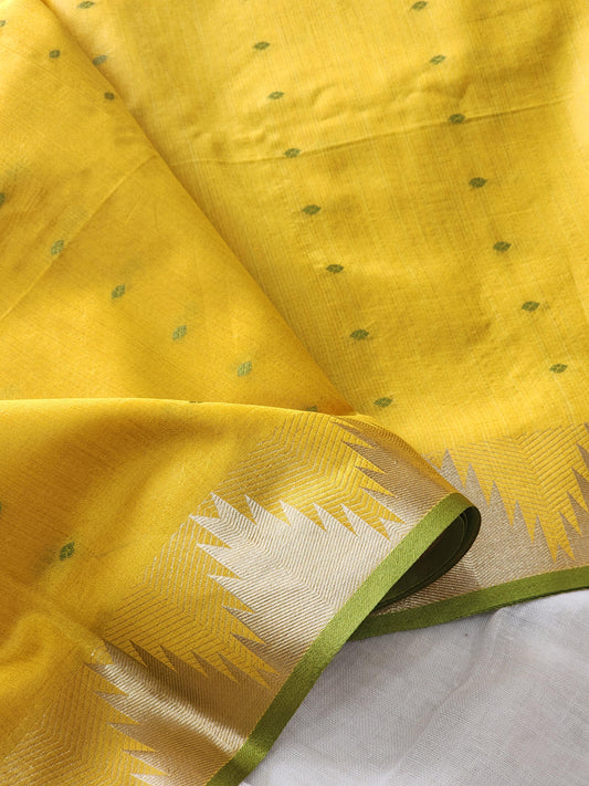 Mustard Mul Chanderi Saree