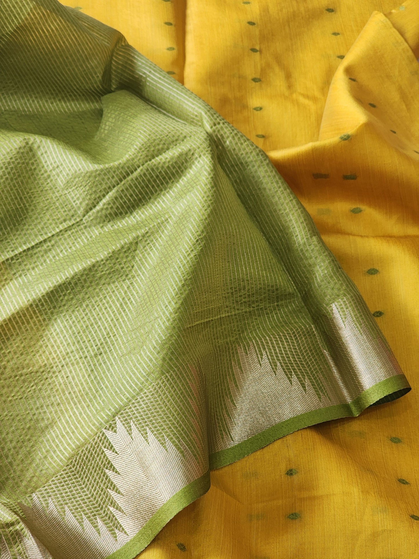 Mustard Mul Chanderi Saree