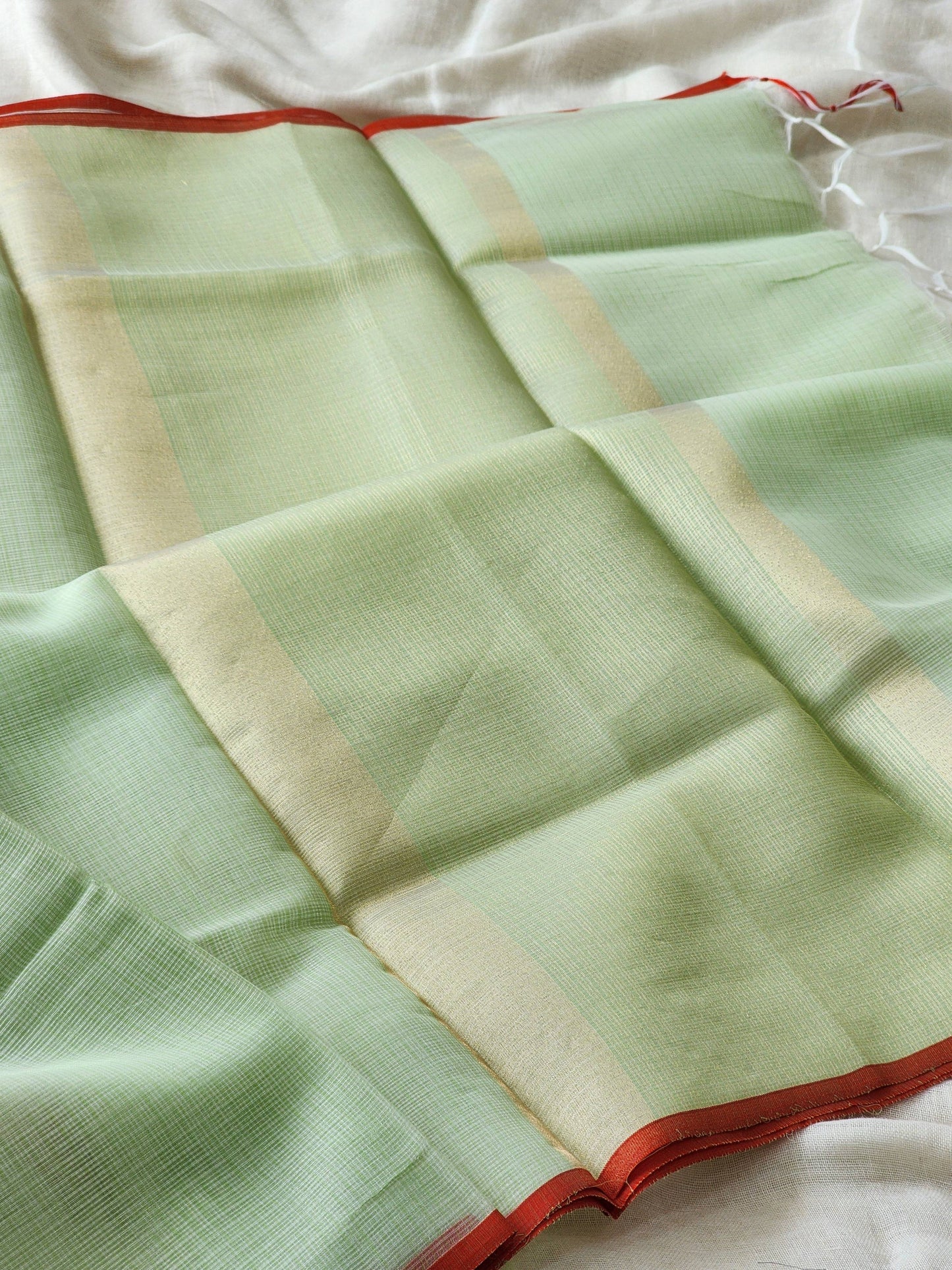 Pista Green kota silk saree