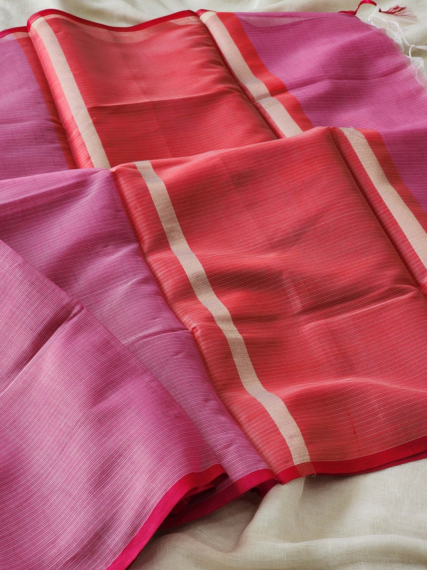 Blush Pink kota silk saree