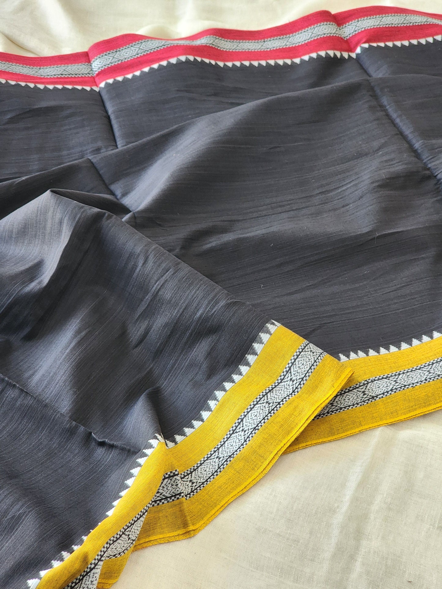 Black Dhonekhali Cotton Saree
