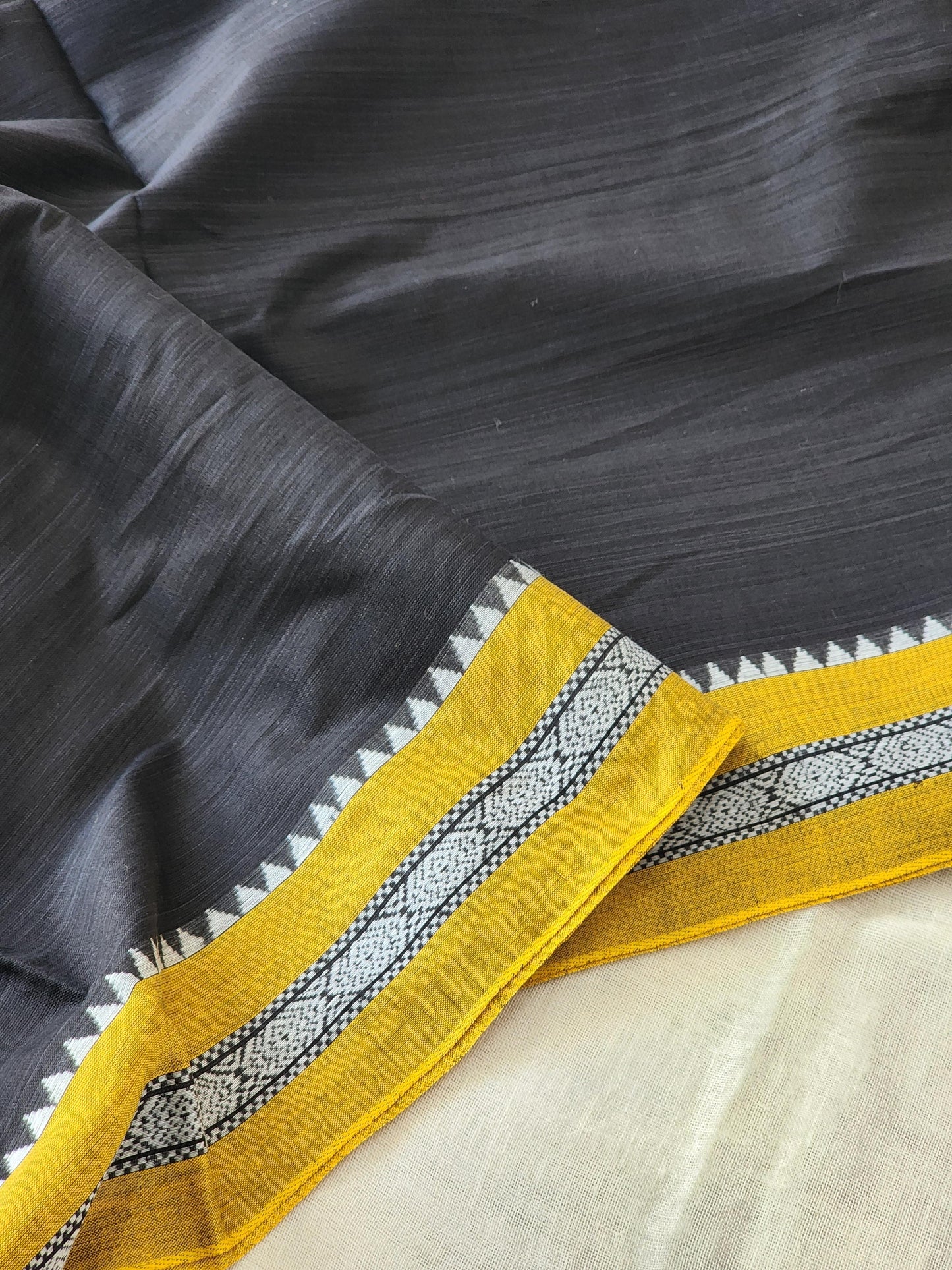 Black Dhonekhali Cotton Saree