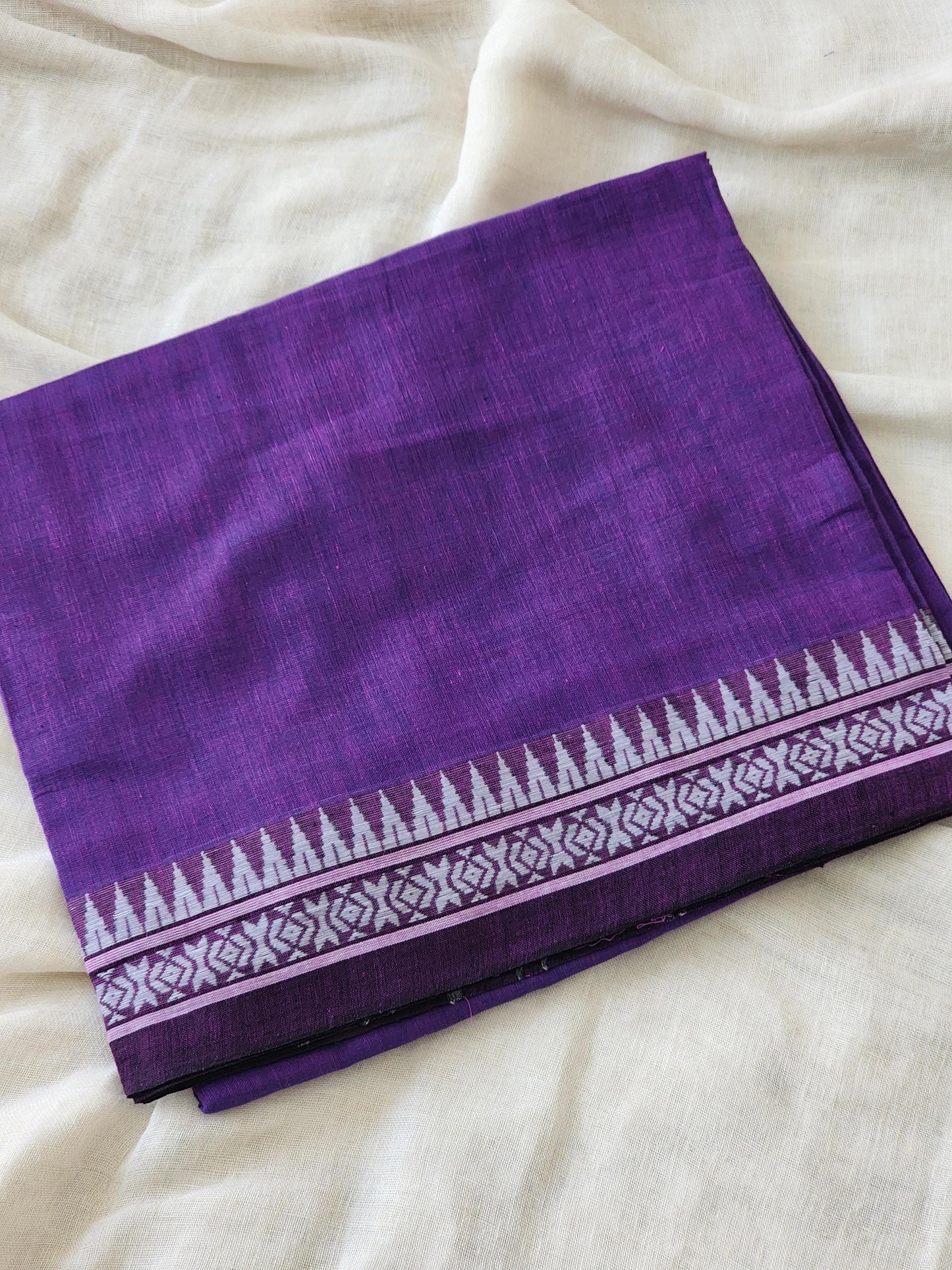 Purple Dhonekhali Cotton Saree