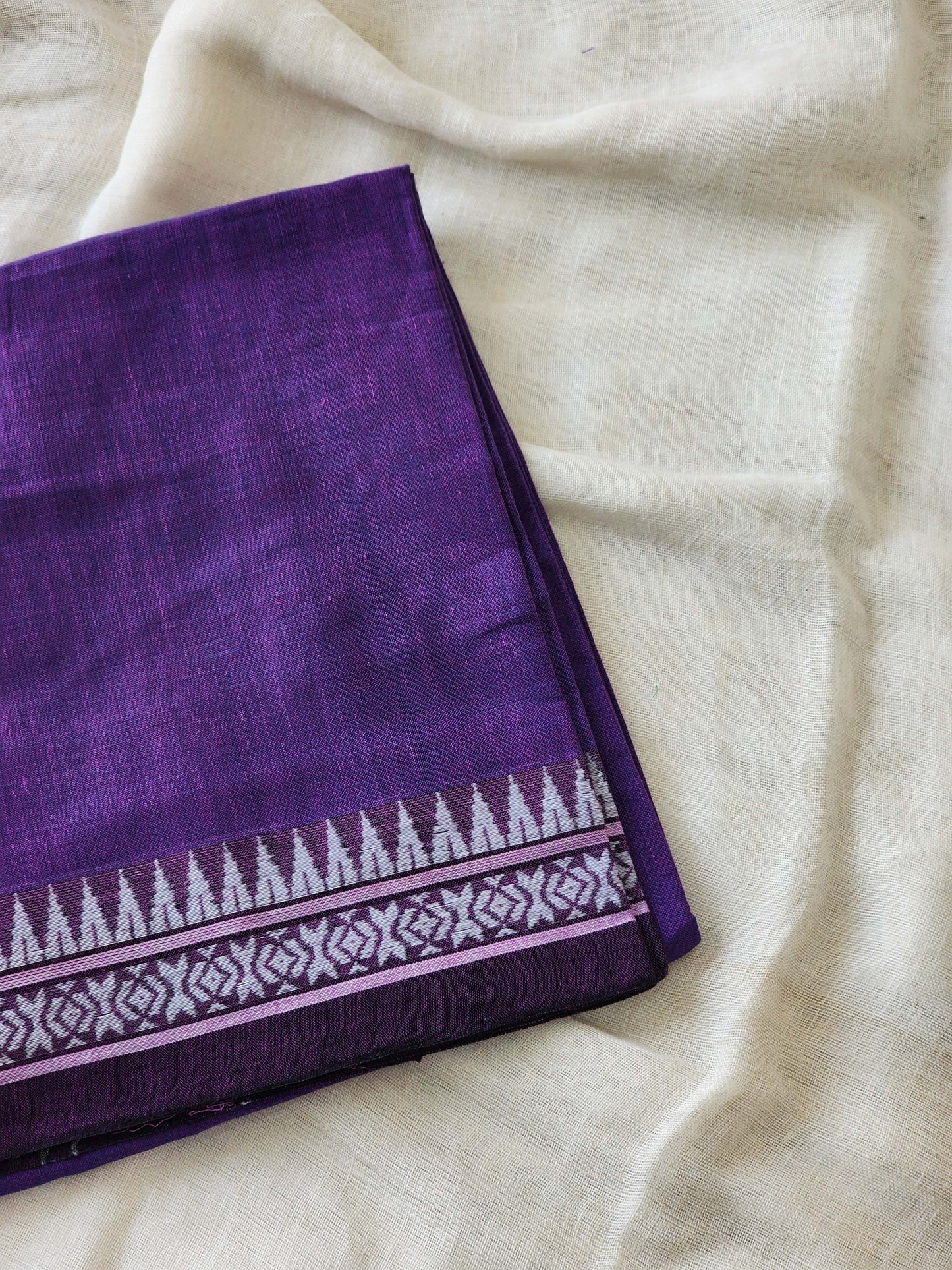 Purple Dhonekhali Cotton Saree