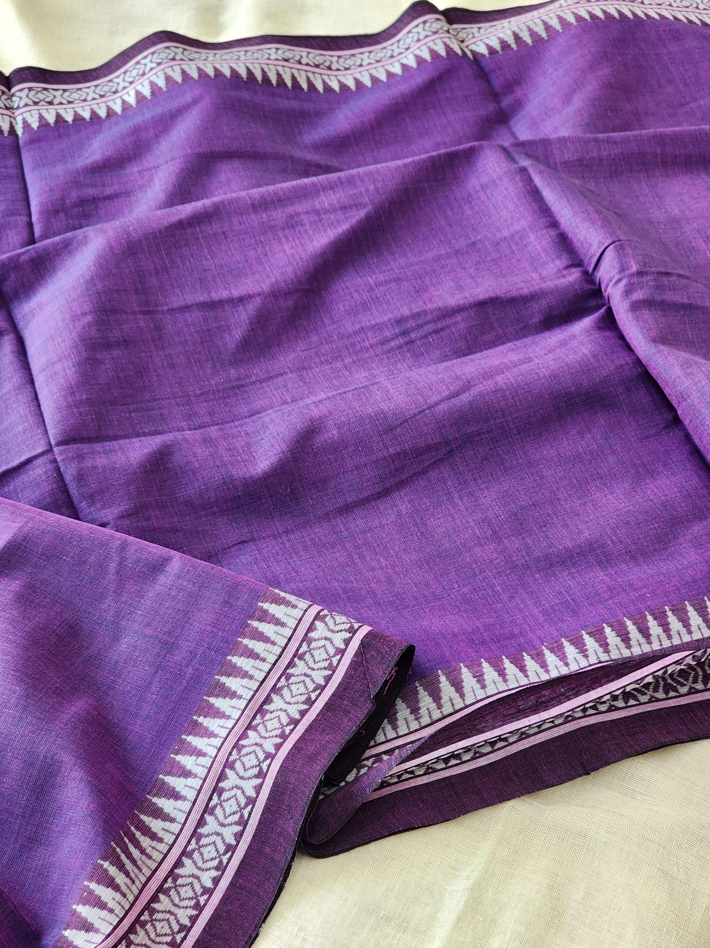 Purple Dhonekhali Cotton Saree