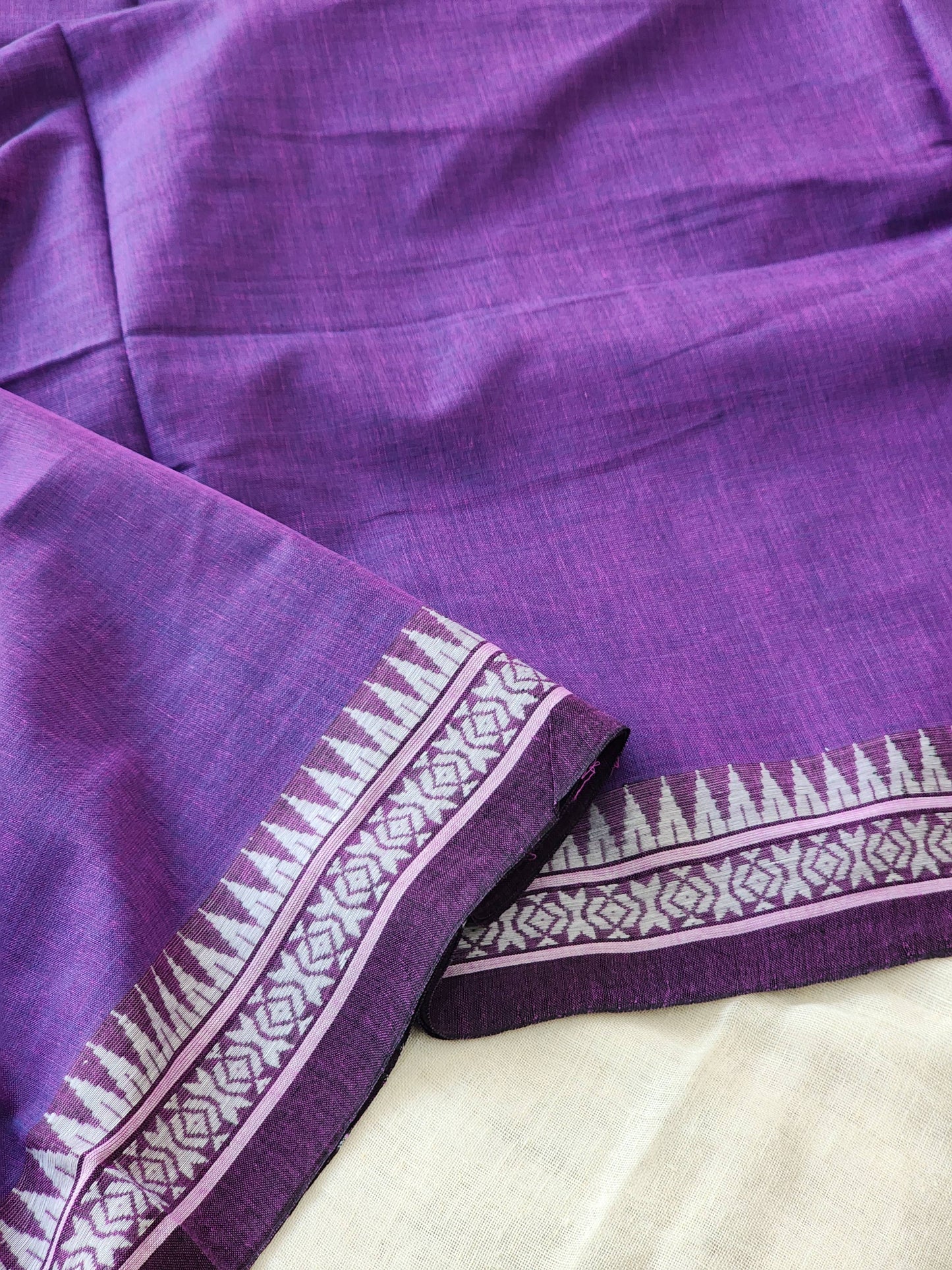 Purple Dhonekhali Cotton Saree