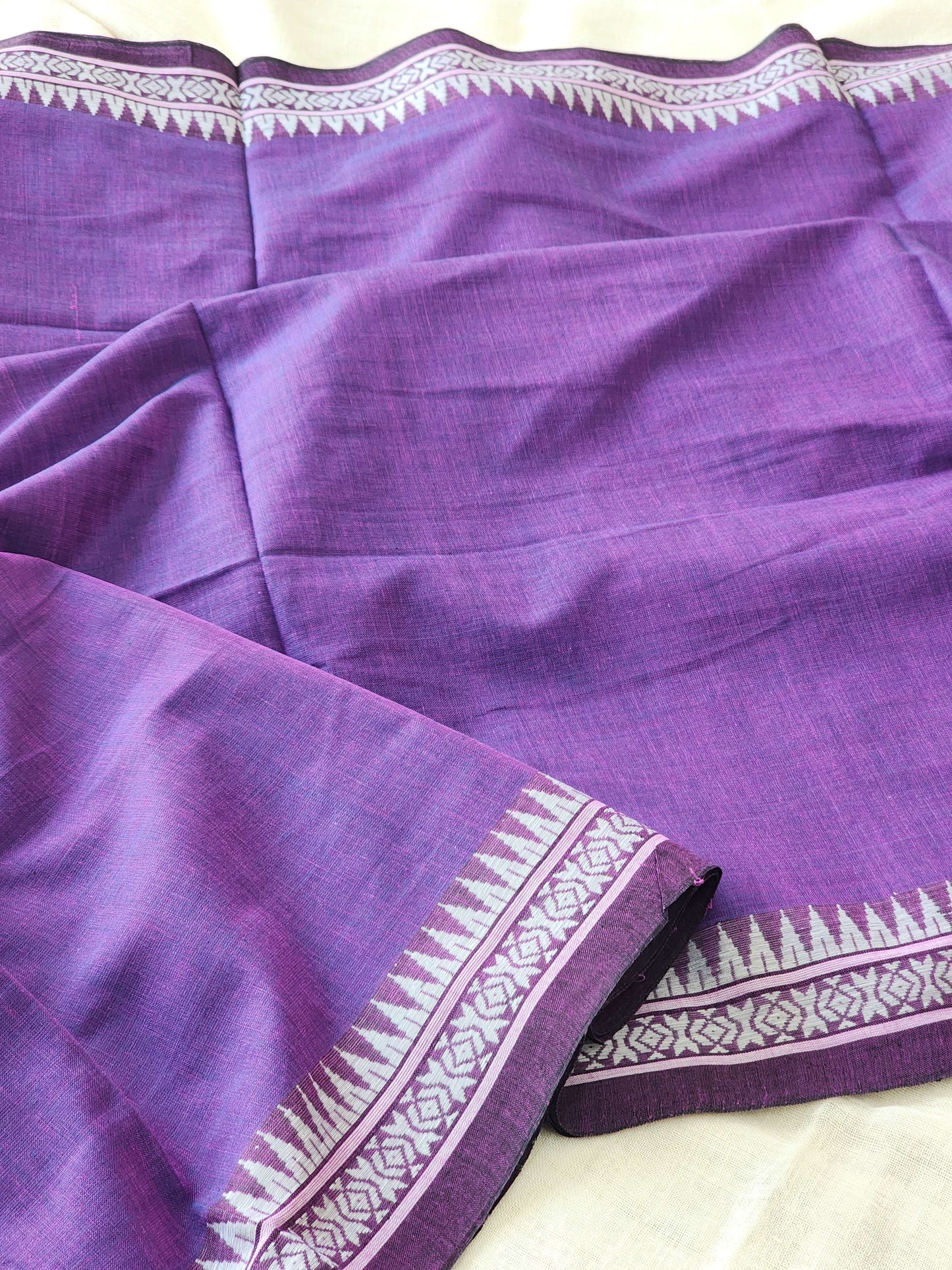 Purple Dhonekhali Cotton Saree