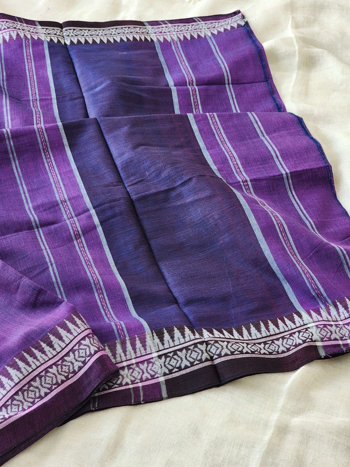 Purple Dhonekhali Cotton Saree
