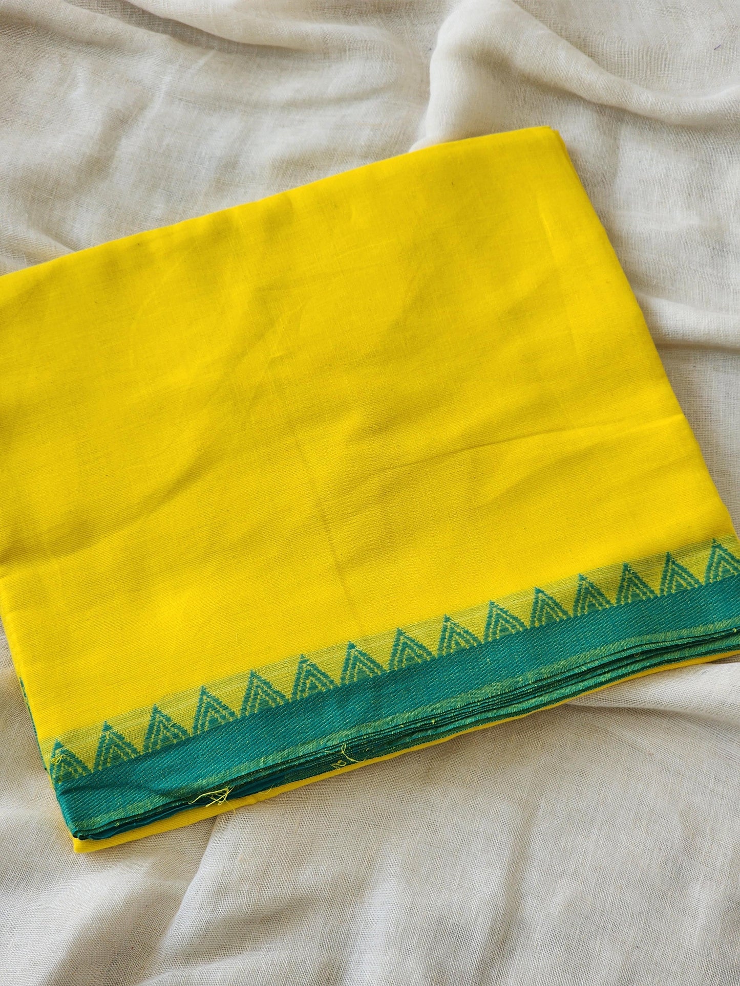 Yellow Dhonekhali Cotton Saree