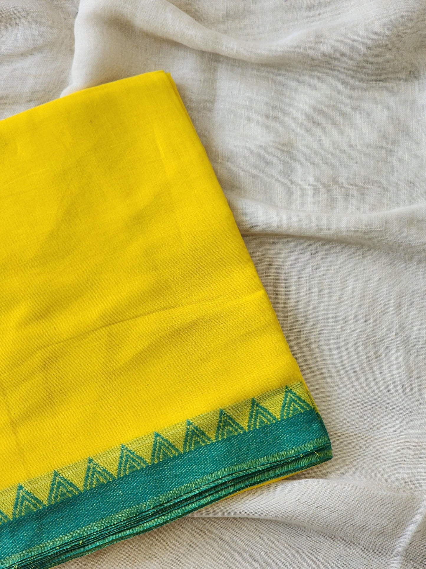 Yellow Dhonekhali Cotton Saree