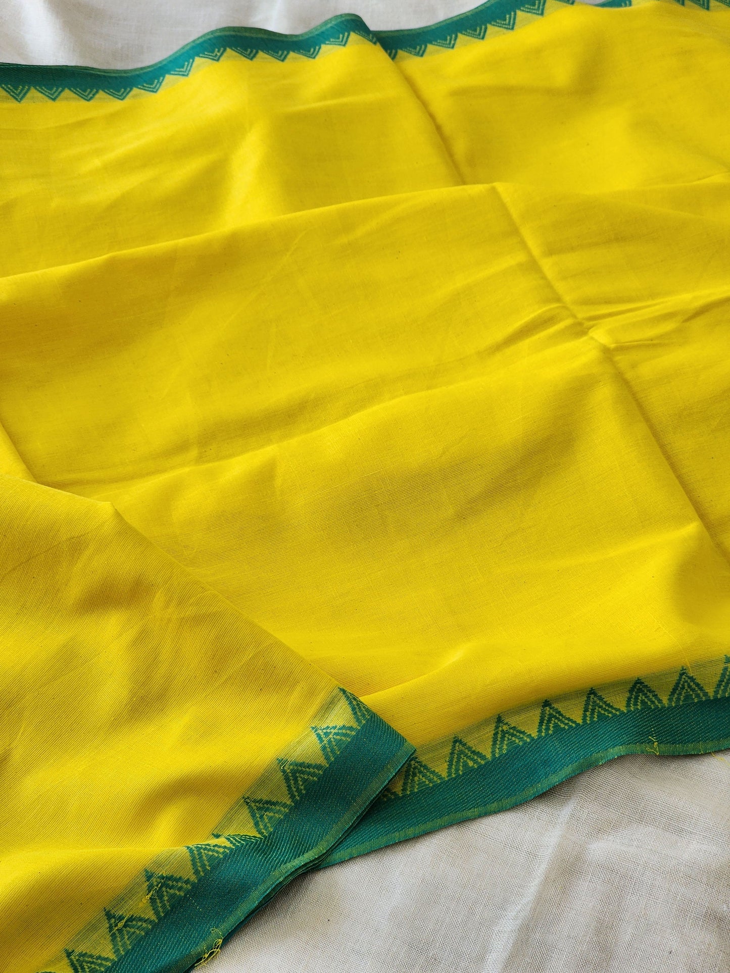 Yellow Dhonekhali Cotton Saree