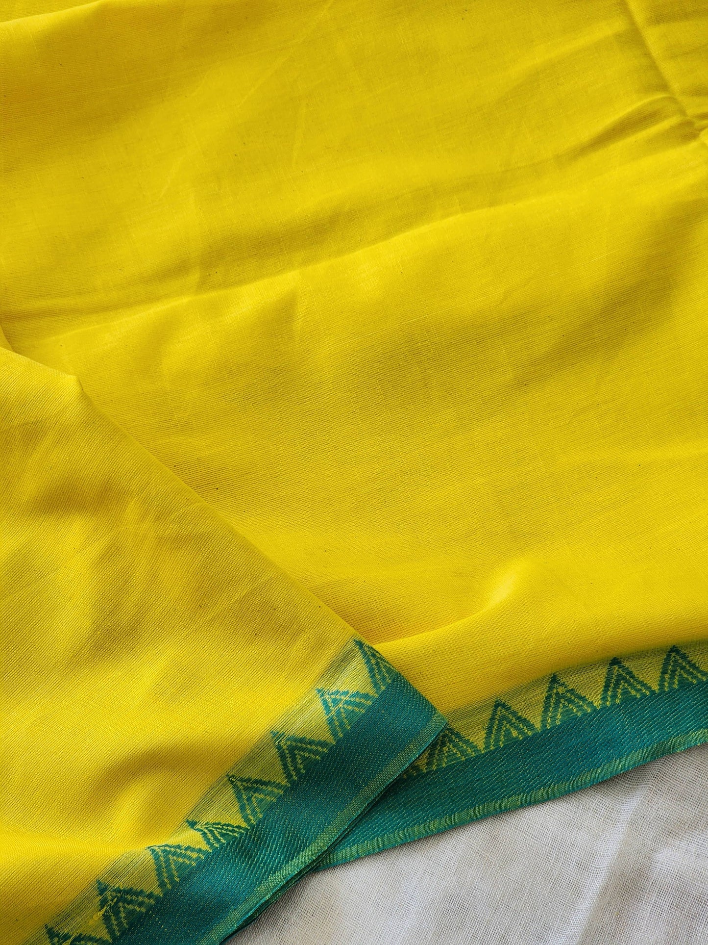 Yellow Dhonekhali Cotton Saree