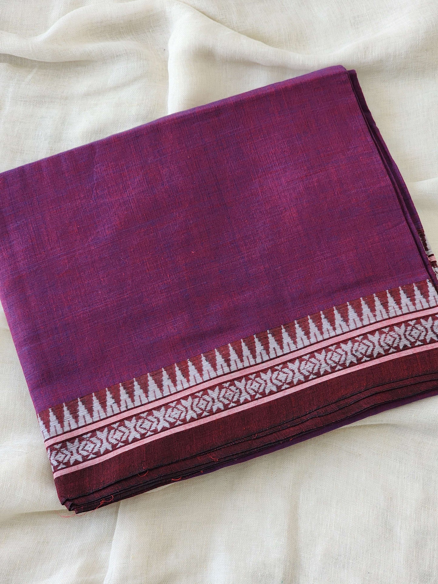 Purple Dhonekhali Cotton Saree