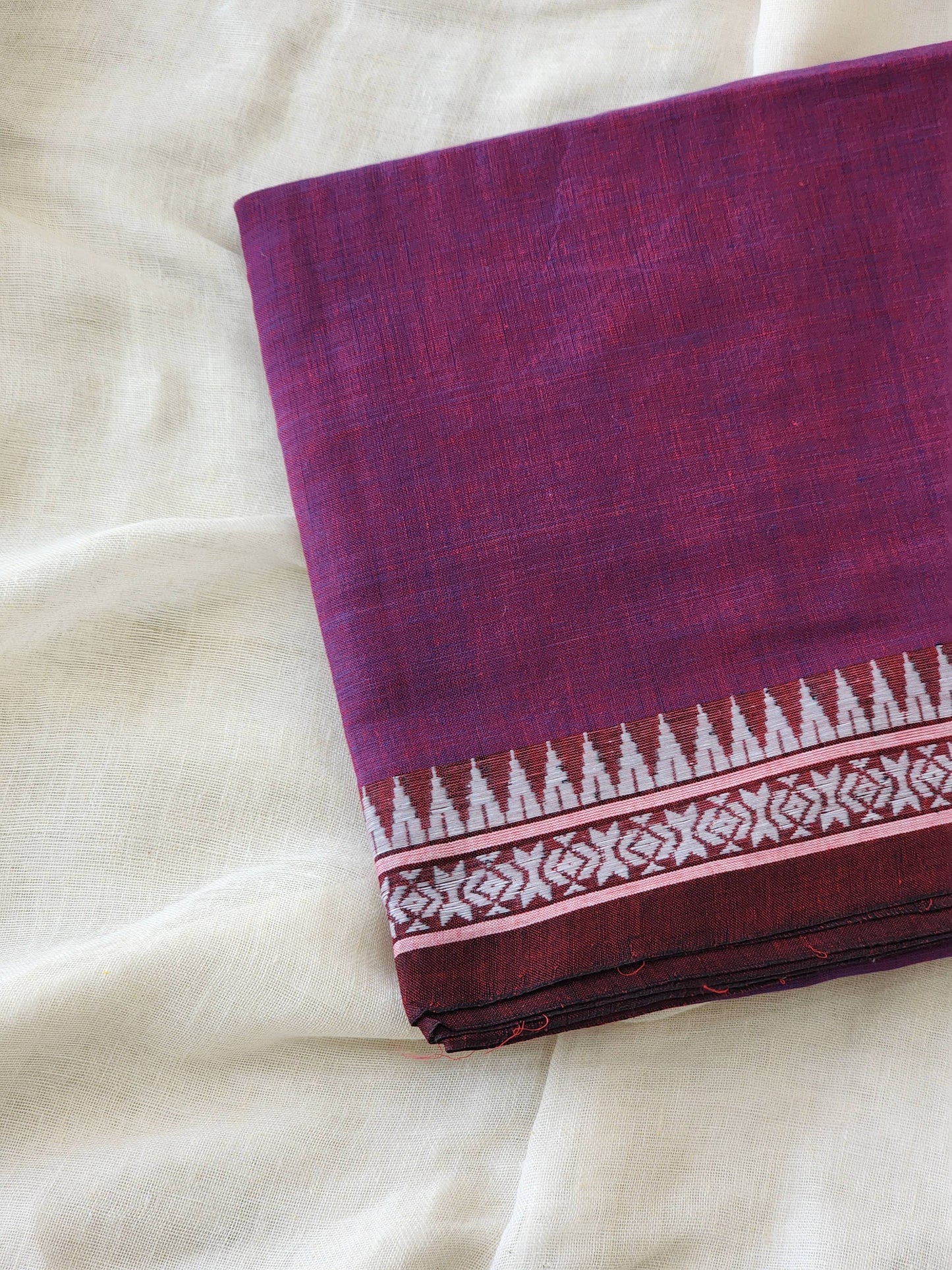 Purple Dhonekhali Cotton Saree