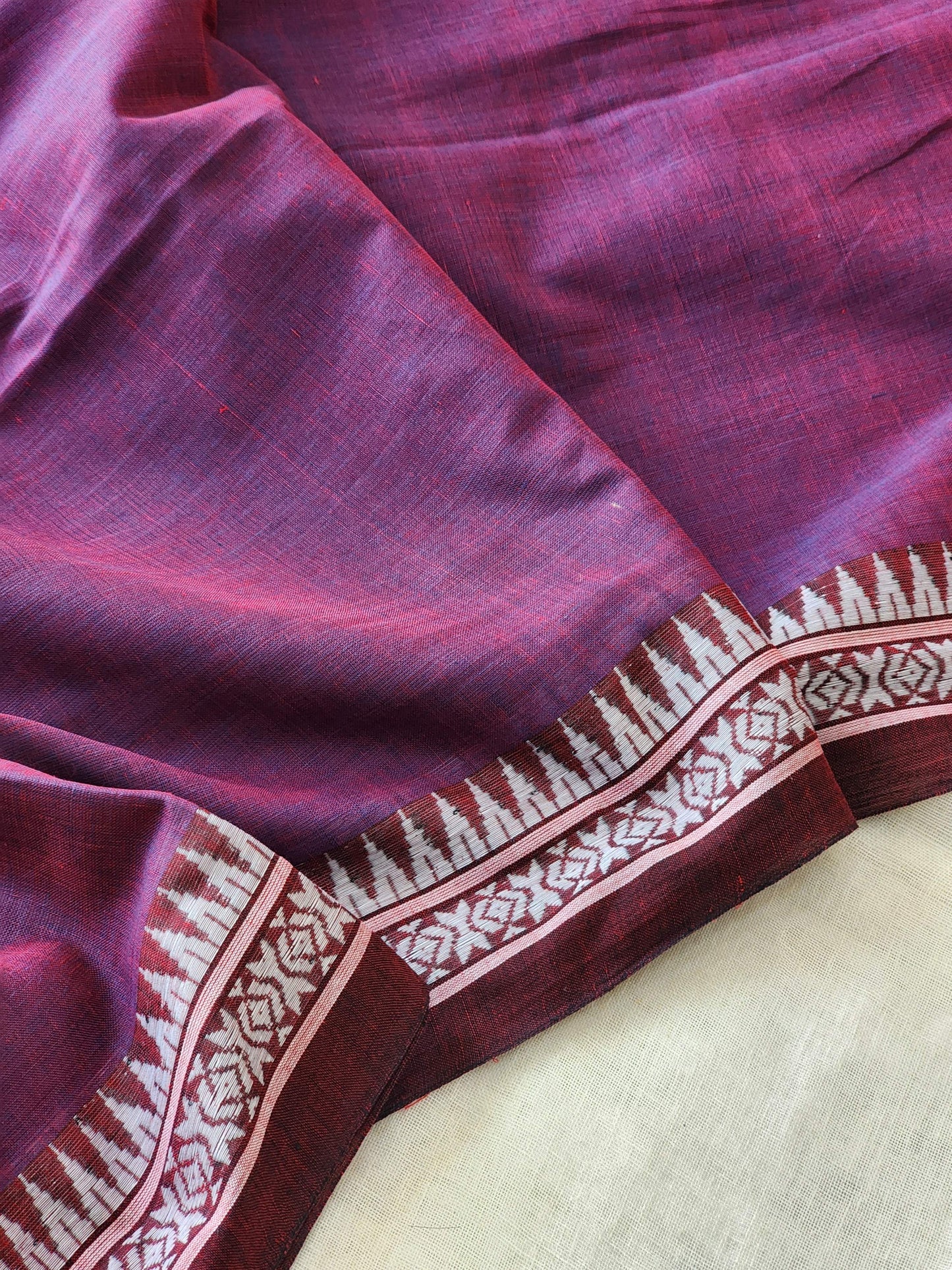 Purple Dhonekhali Cotton Saree