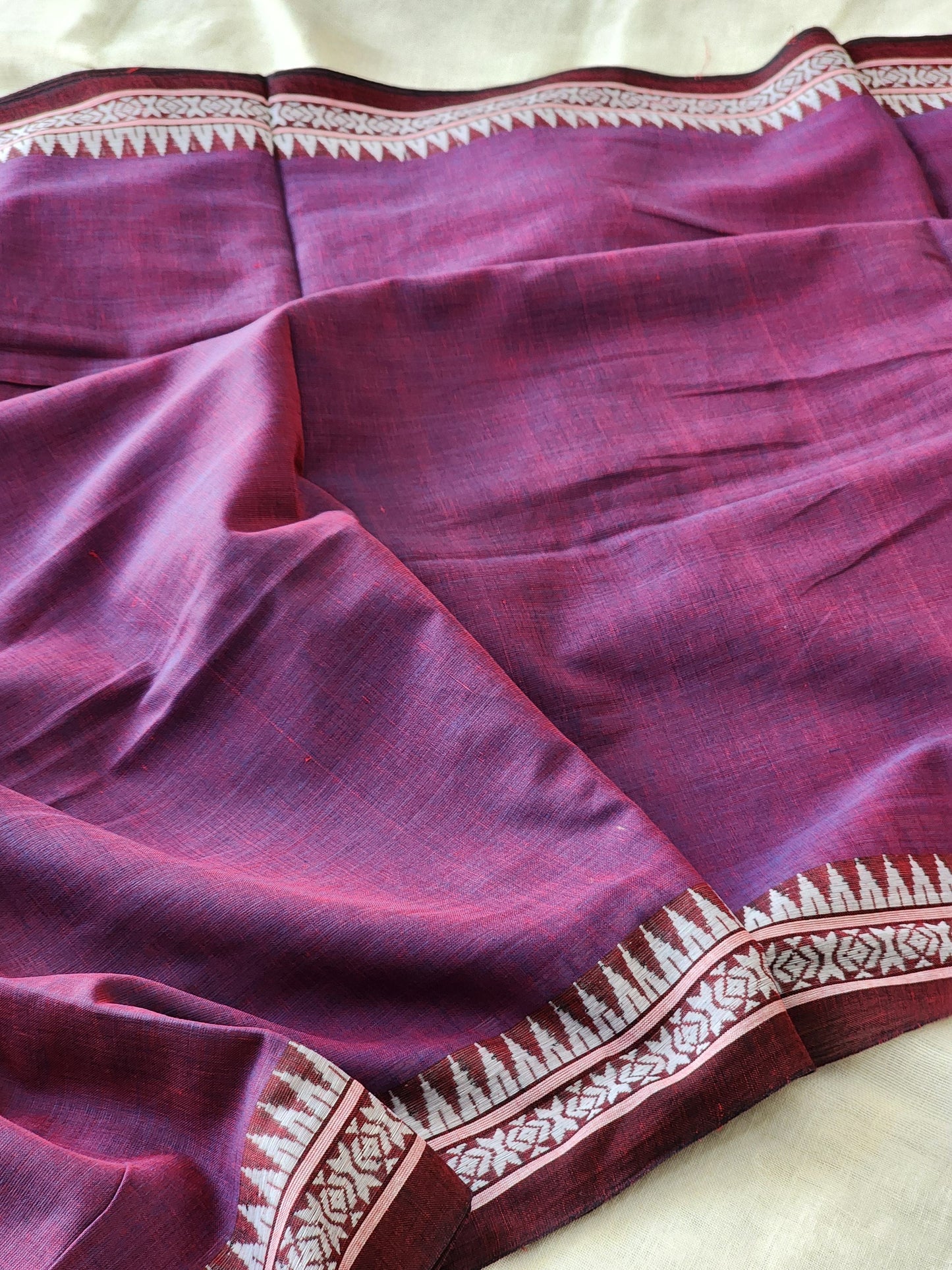 Purple Dhonekhali Cotton Saree