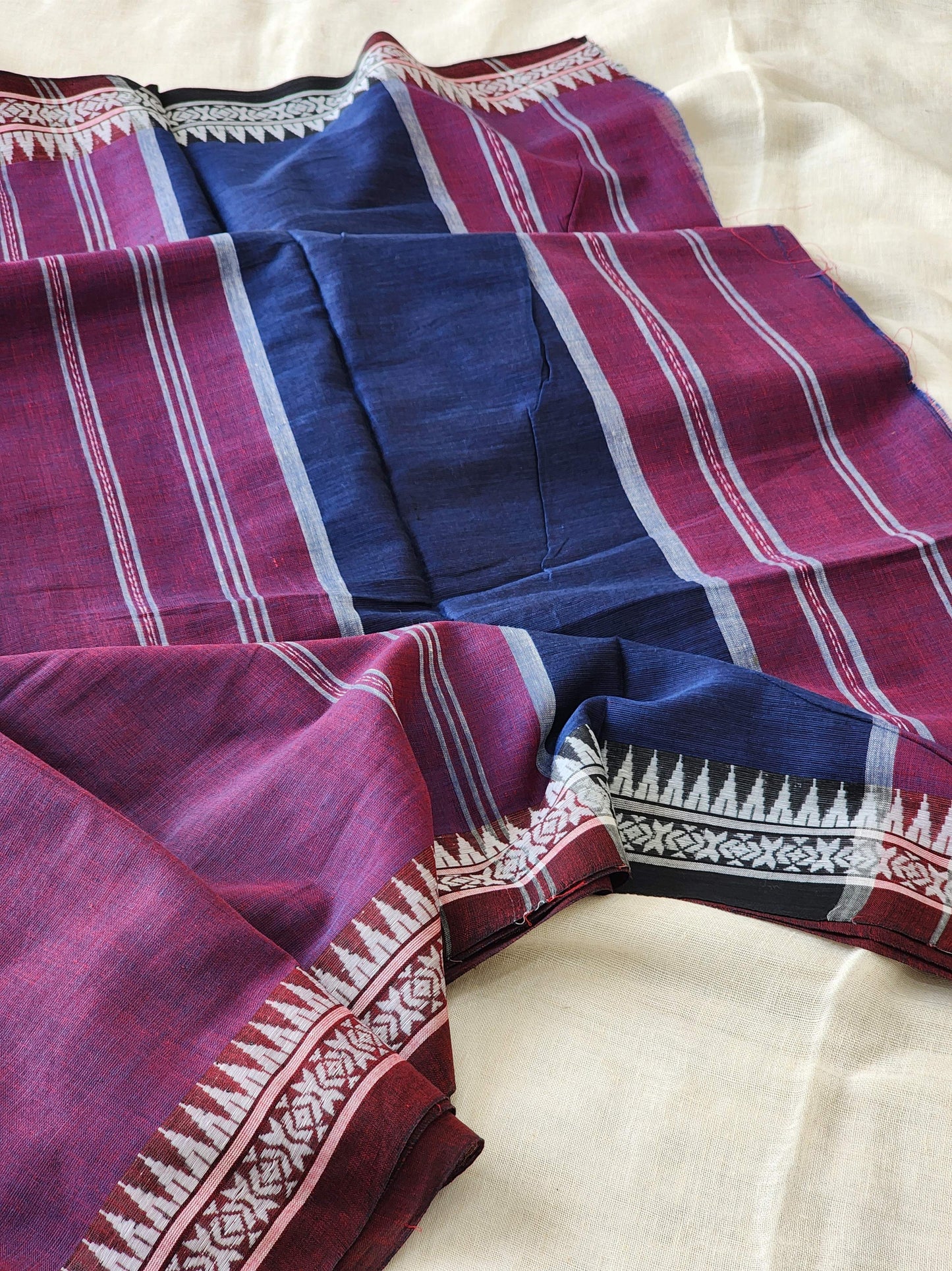 Purple Dhonekhali Cotton Saree