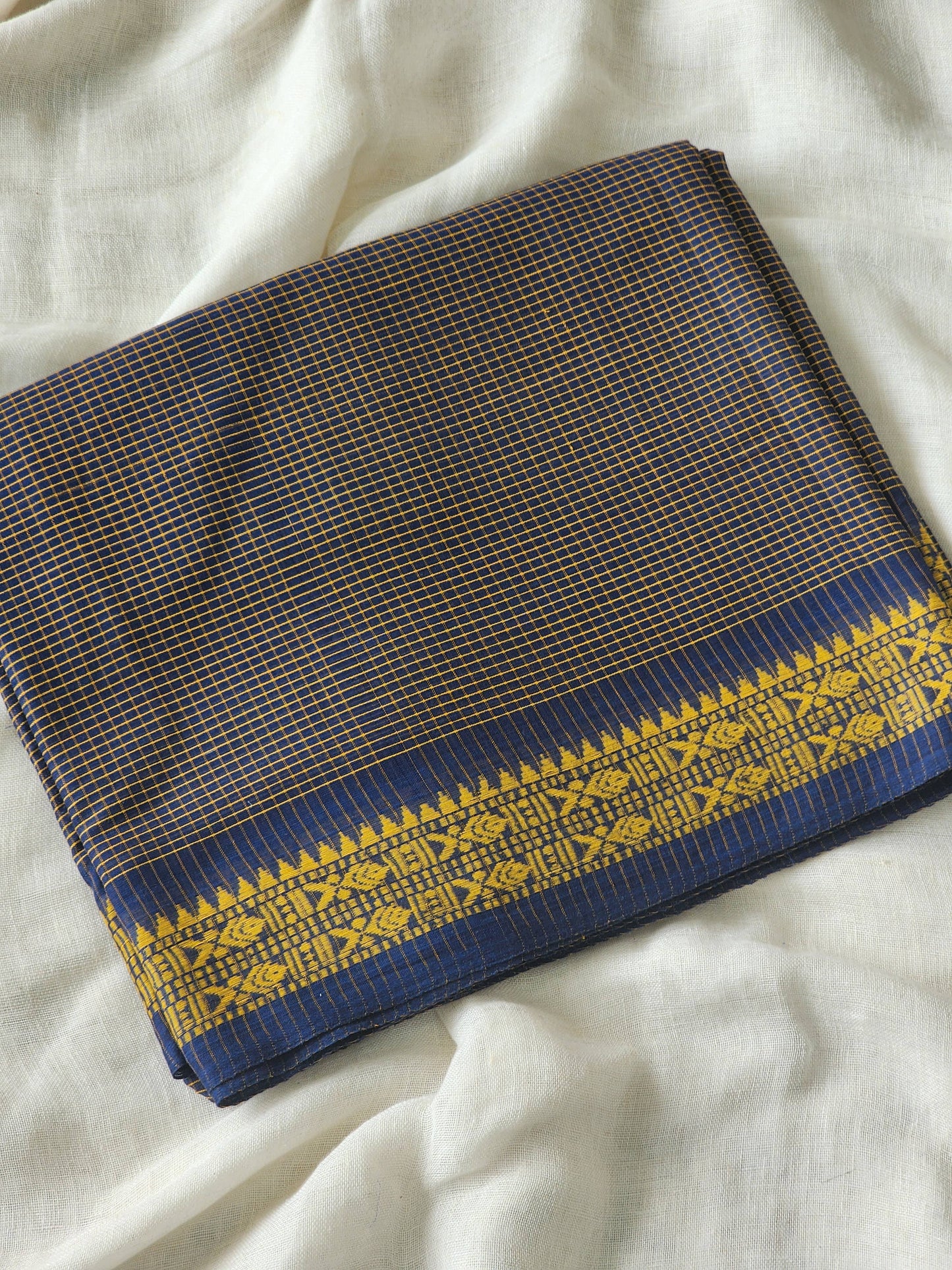 Blue Dhonekhali Cotton Saree