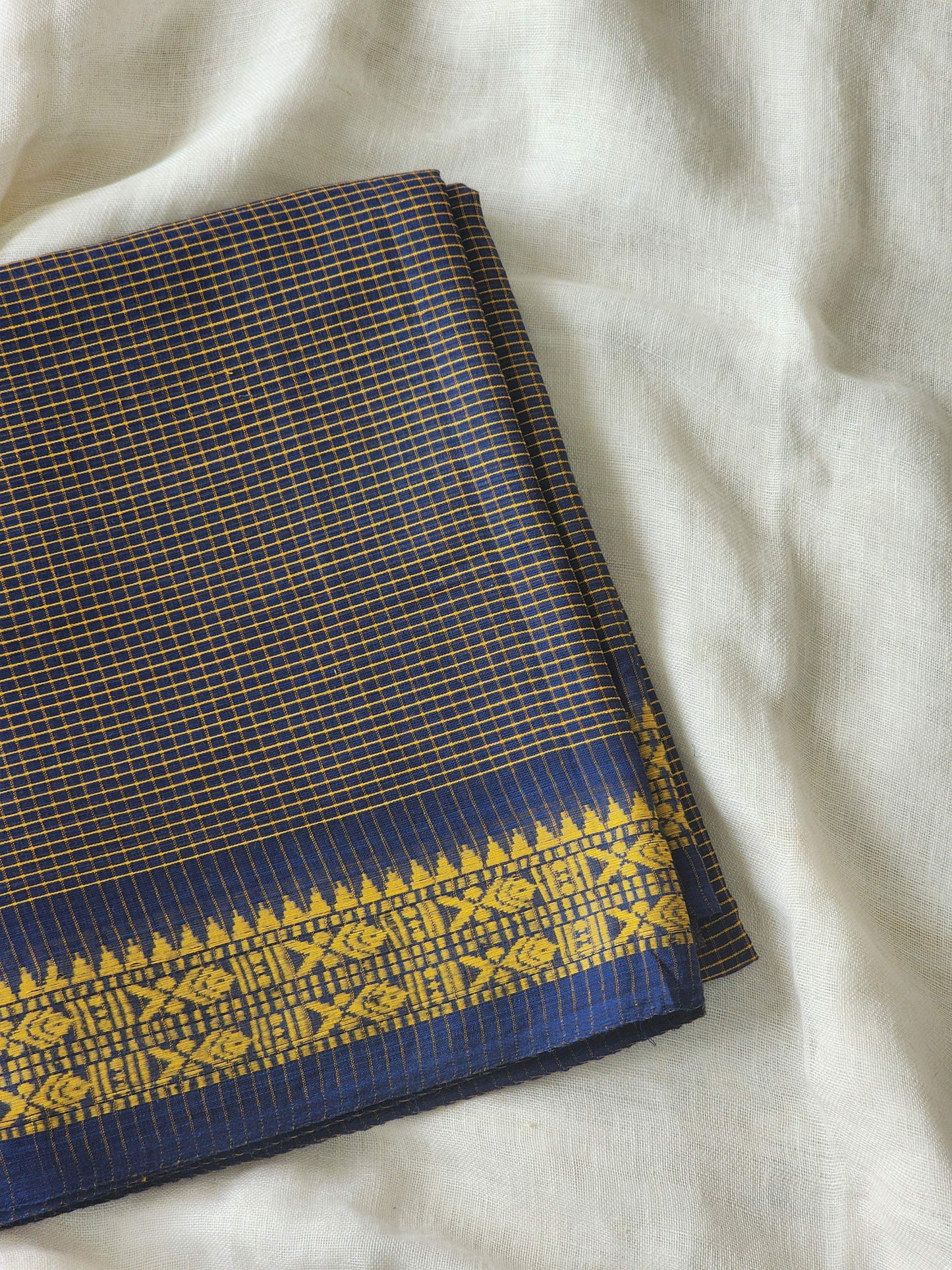 Blue Dhonekhali Cotton Saree