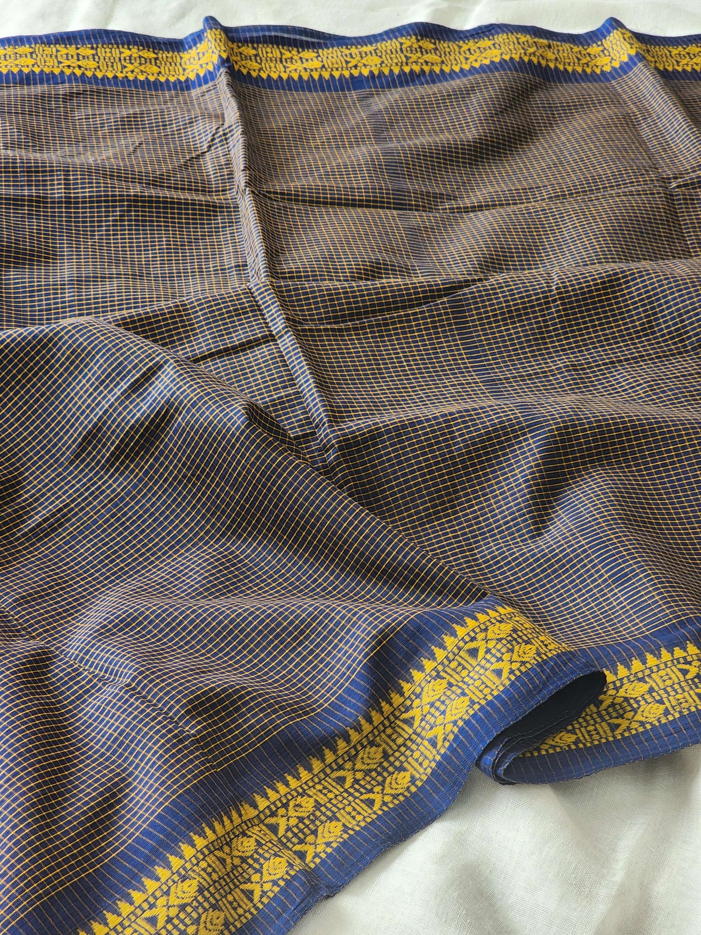 Blue Dhonekhali Cotton Saree